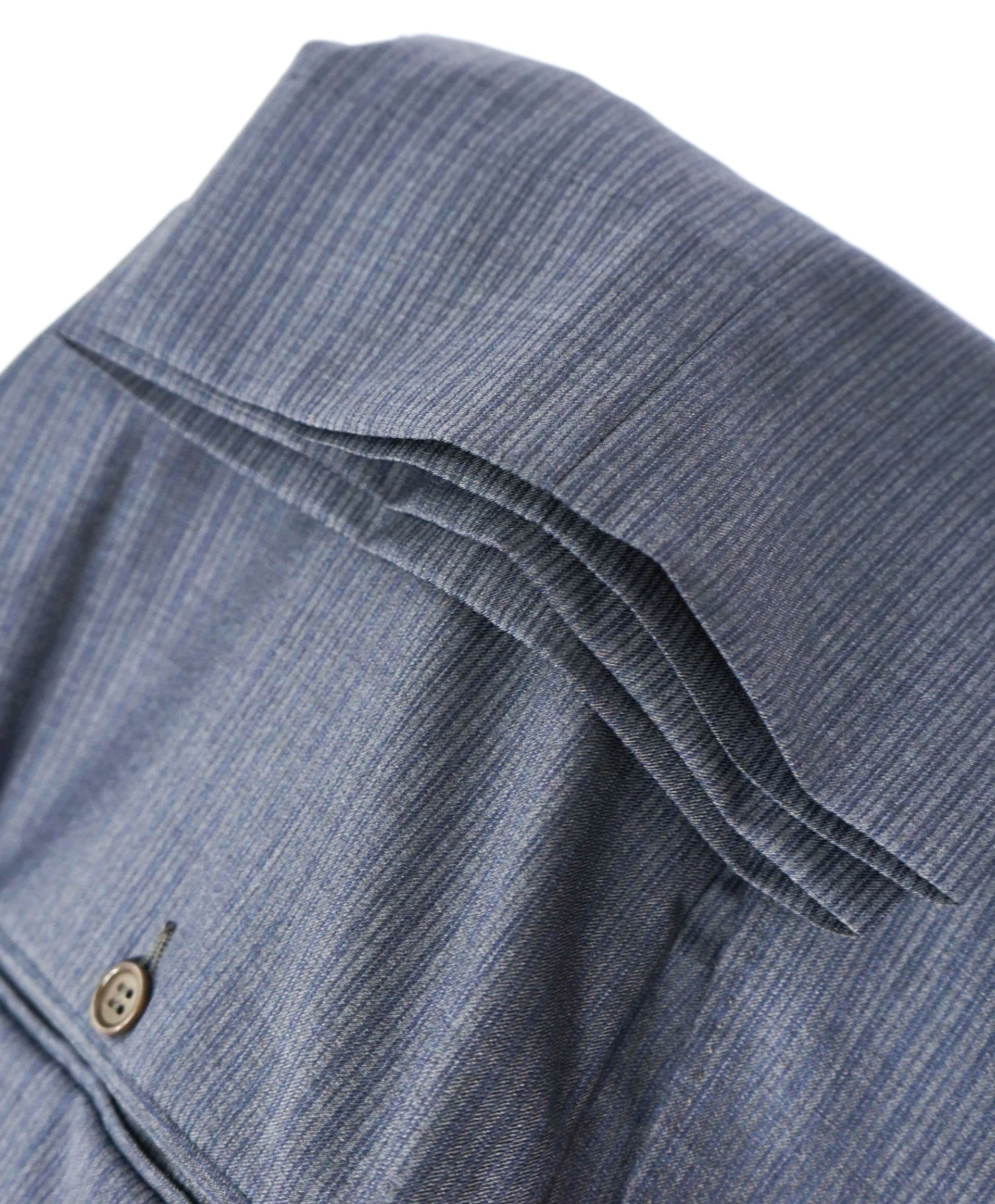$2,695 CANALI - Gray/Navy Blue Stripe Wool Suit - 46R