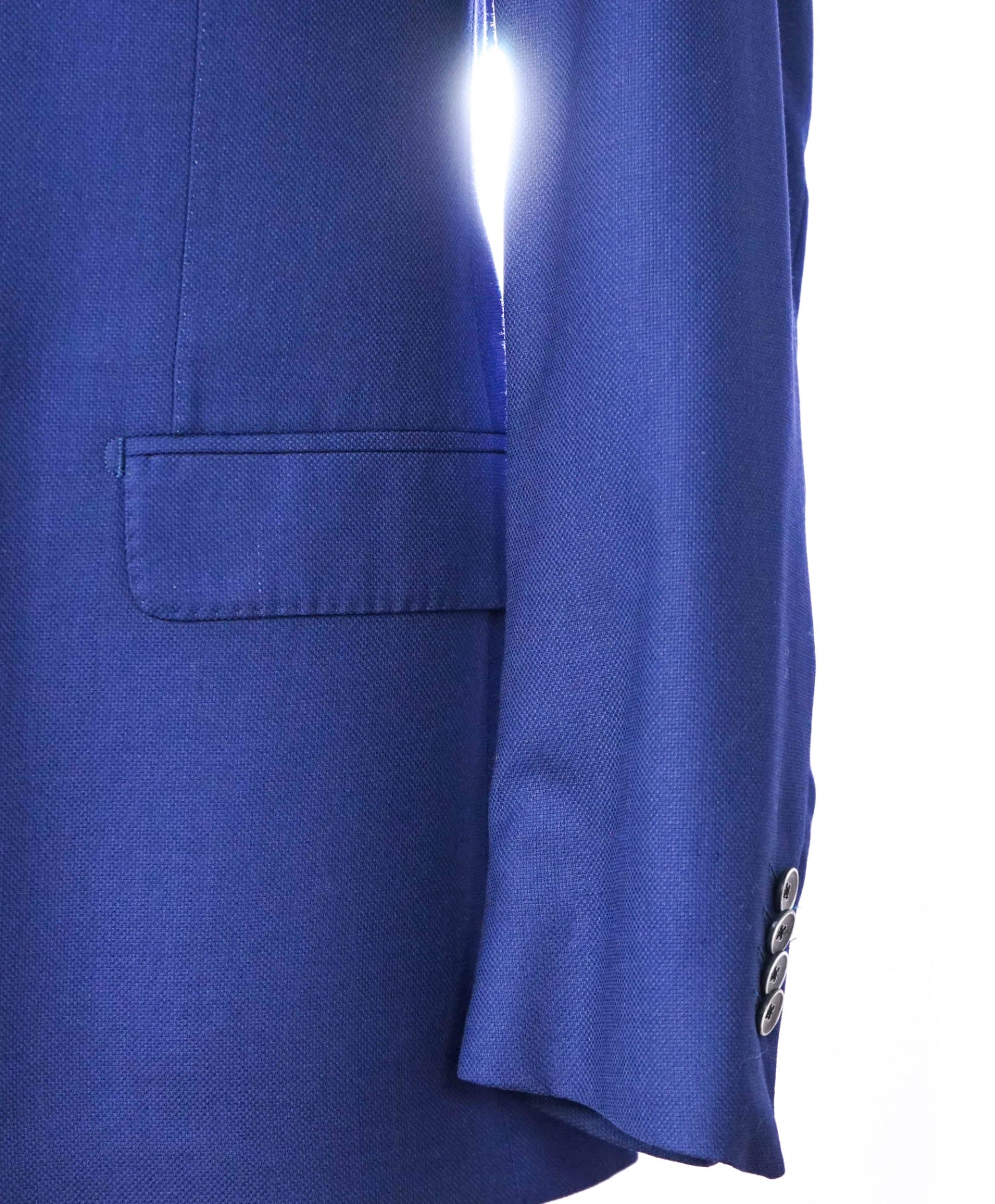 $998 ZEGNA For SFA - Navy Blue Woven Wool/Silk Blazer - 44R
