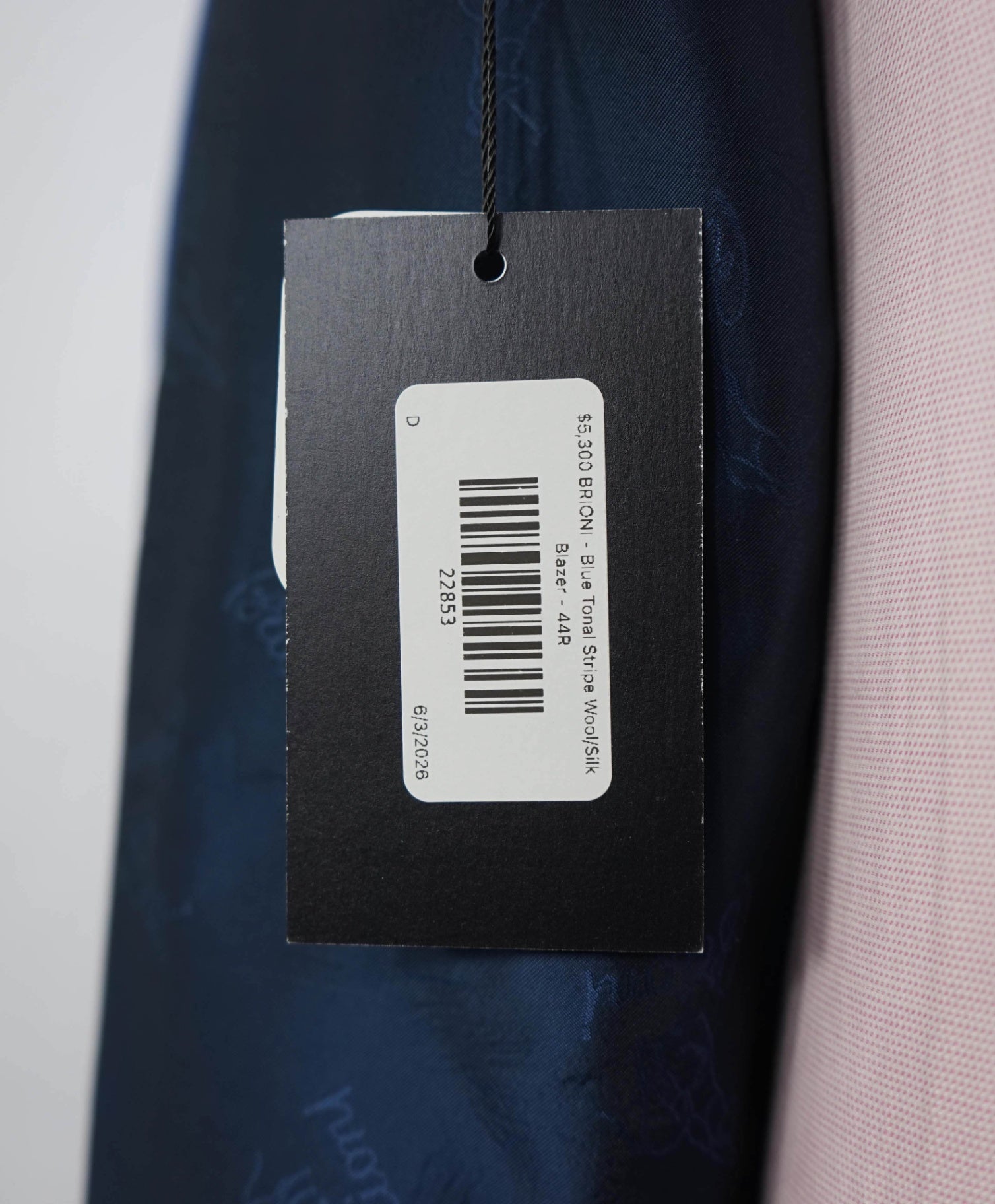 $5,300 BRIONI - Blue Tonal Stripe Wool/Silk Blazer - 44R
