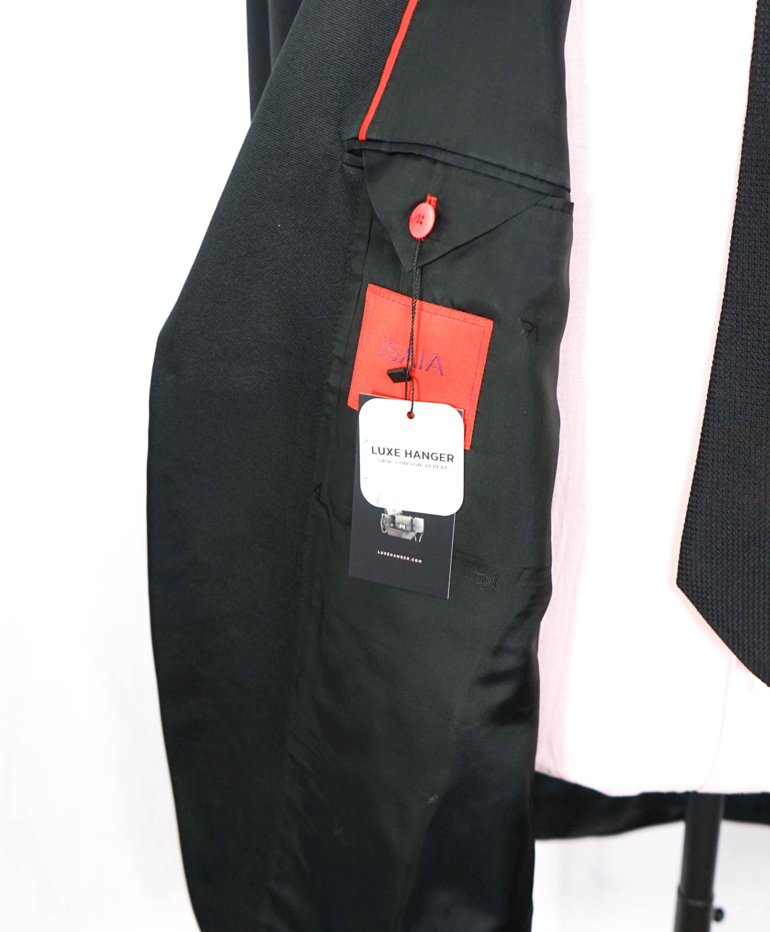 $4,595 ISAIA - Black Wool Peak Lapel Dinner Jacket - 52L