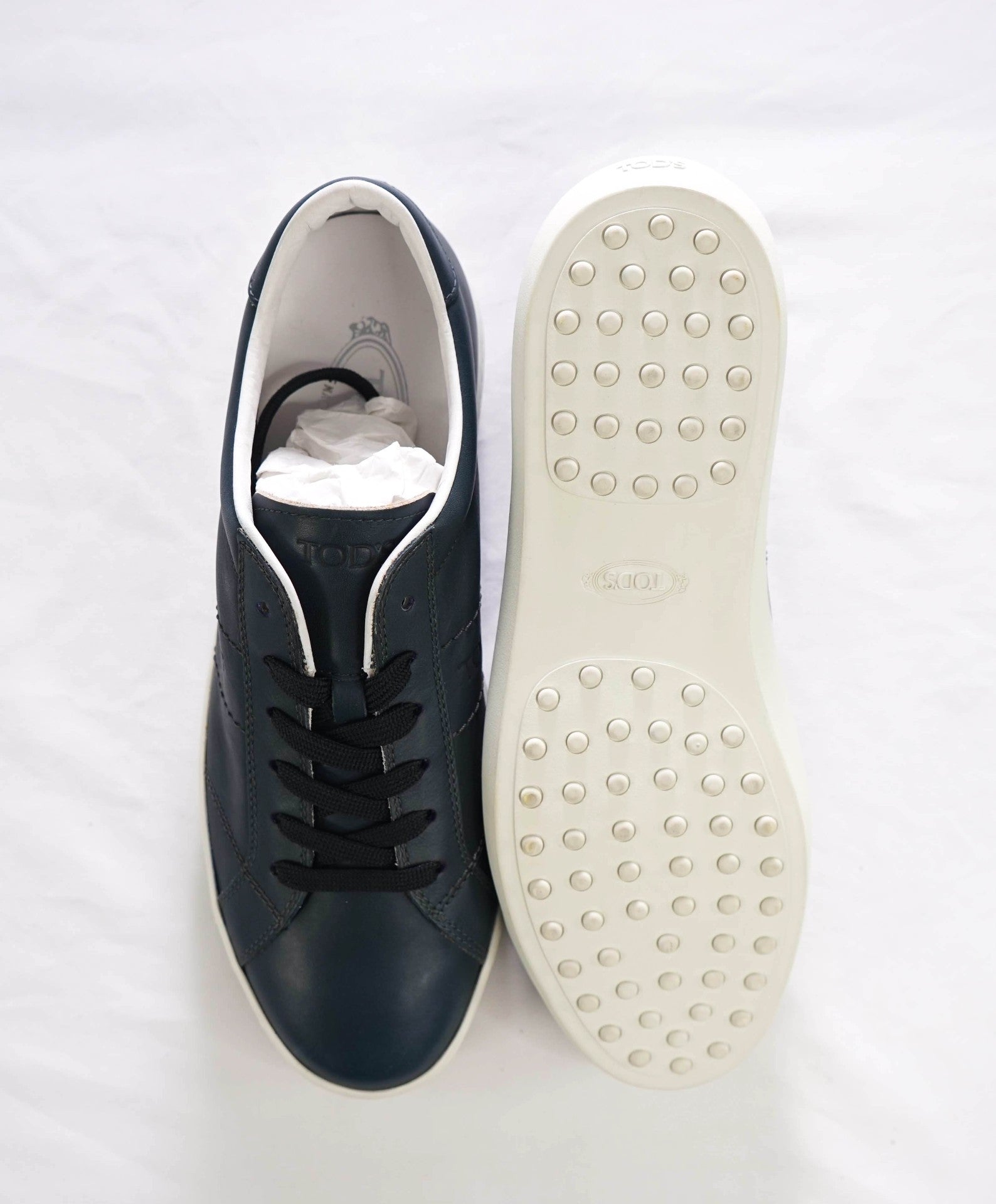 $750 TOD'S - Blue Leather Sneakers - US 9.5 (UK8.5)