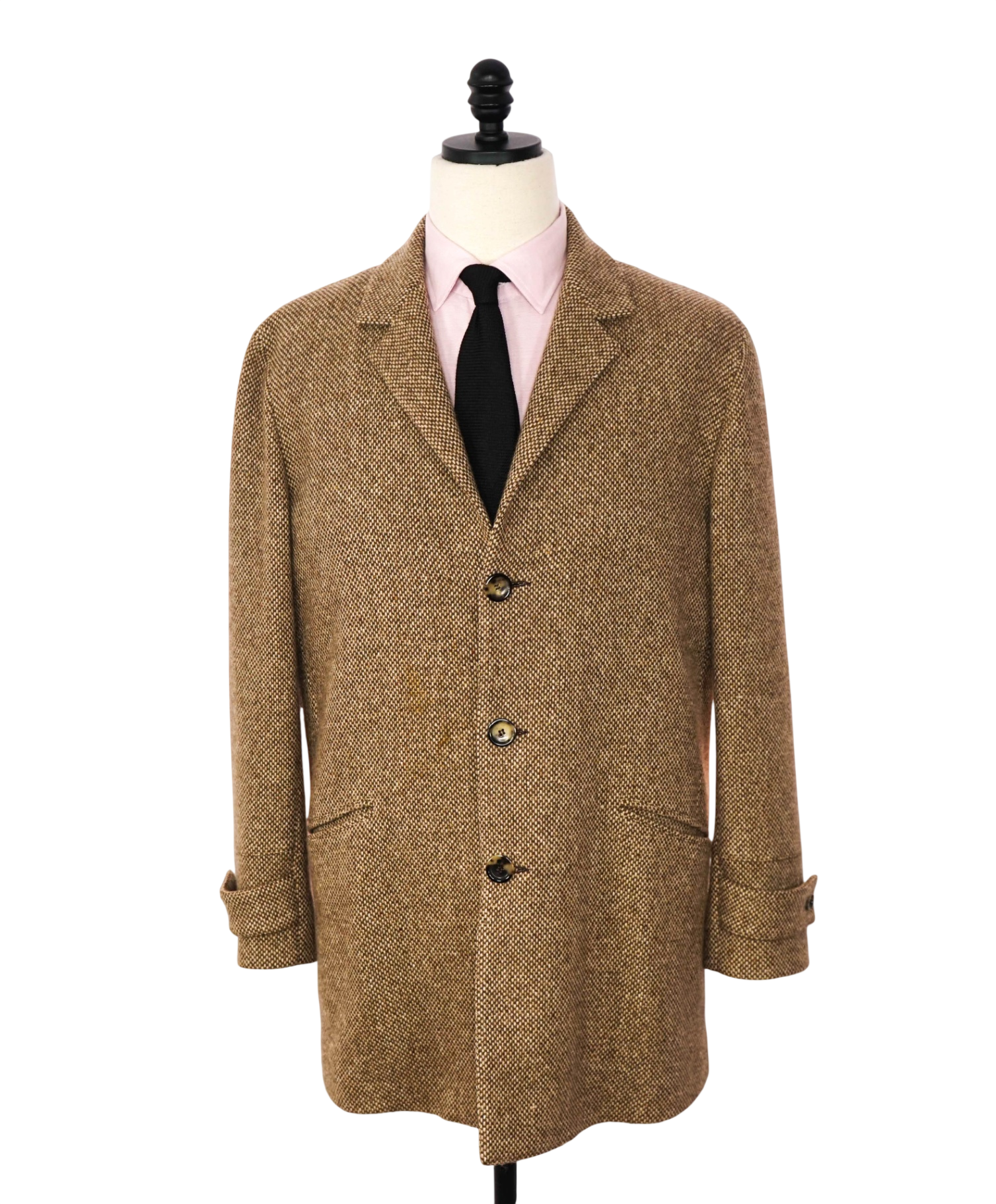 $7,800 KITON - Brown Cashmere Textured Overcoat Coat - 42 US