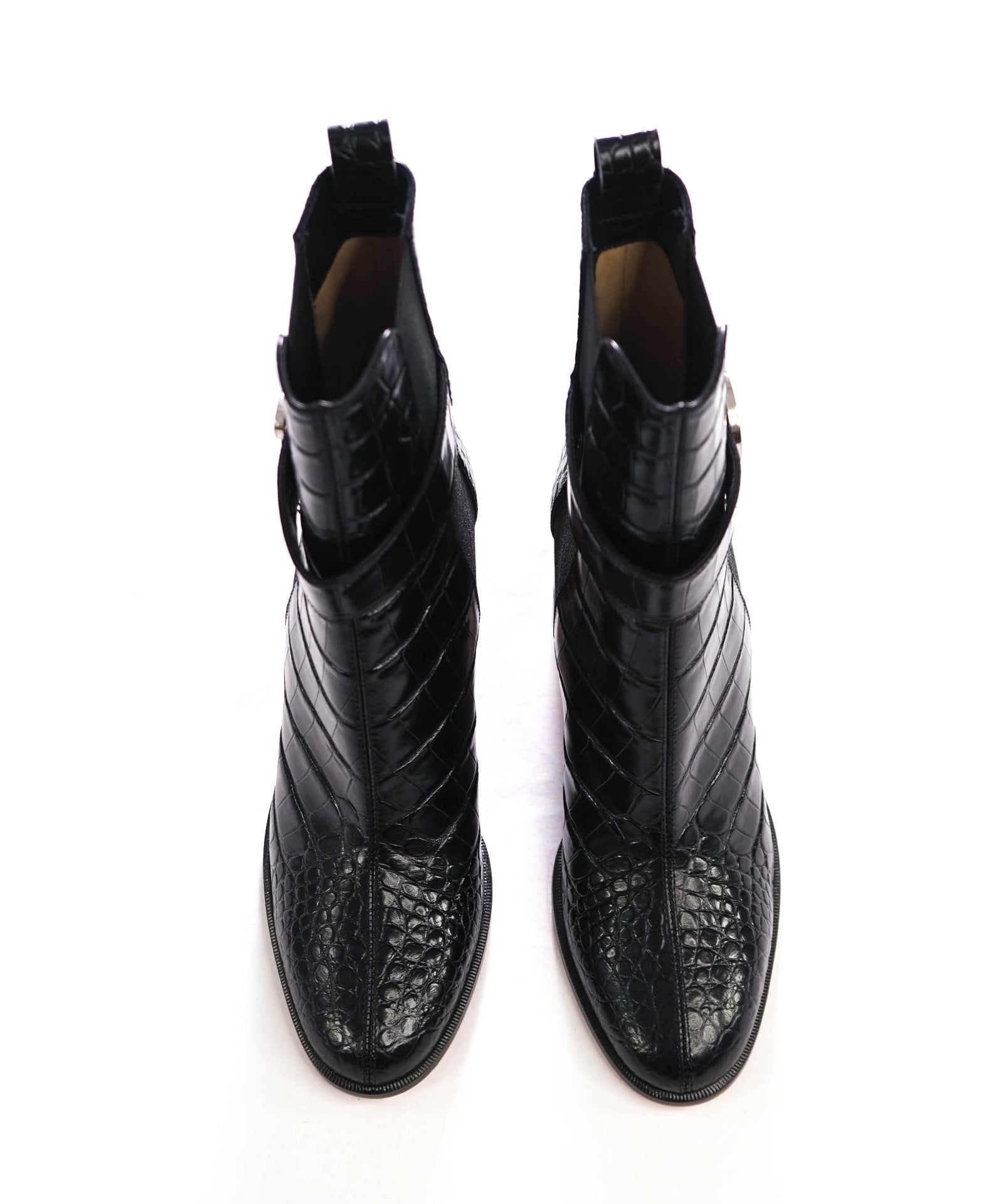 $1,495 LOUBOUTIN - Black Alligator Leather 70mm Chelsea Boots - US 10.5 (40.5EU)