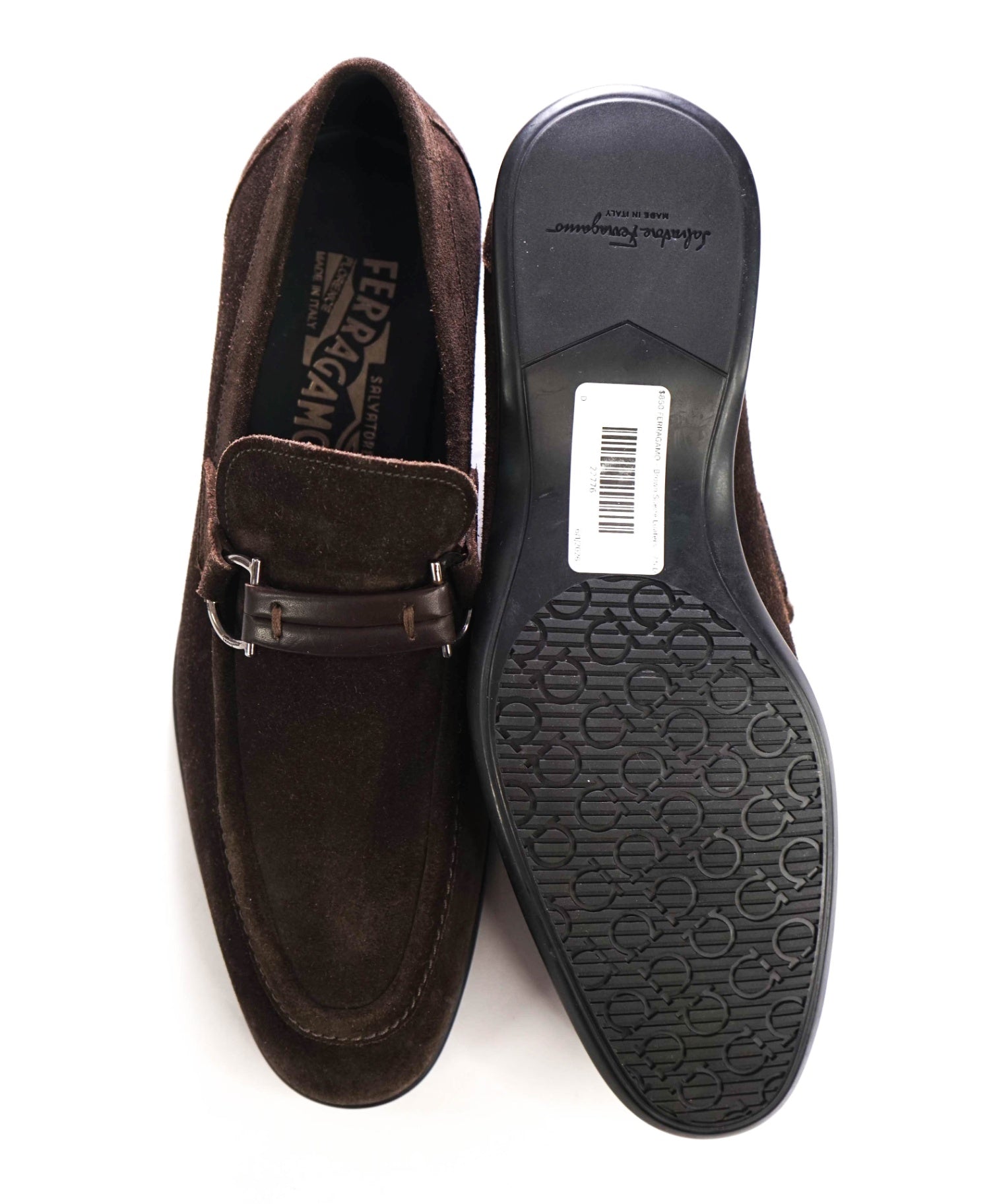 $850 FERRAGAMO - Brown Suede Loafers - 7.5 D