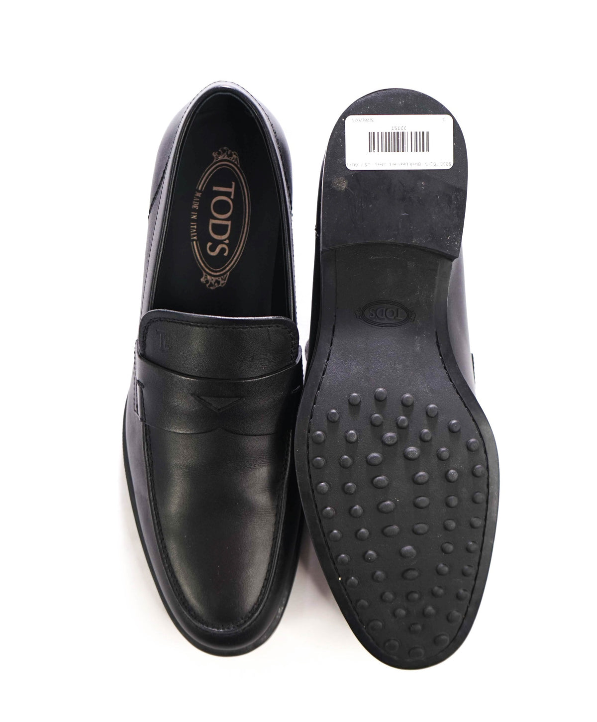 $850 TOD'S - Black Boston Leather Penny Loafers - US 7 (6UK)