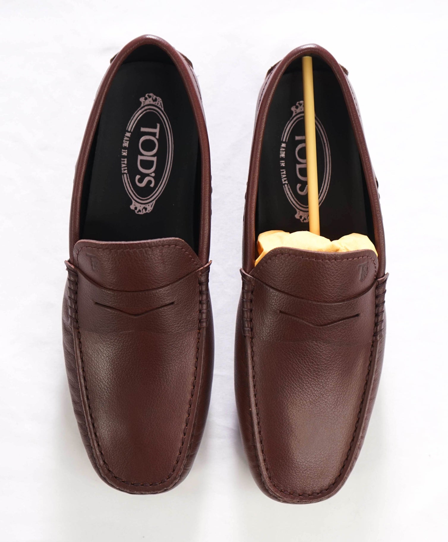 $975 TOD'S - Brown Pebble Leather Driving Loafers - US 6.5 (5.5UK)