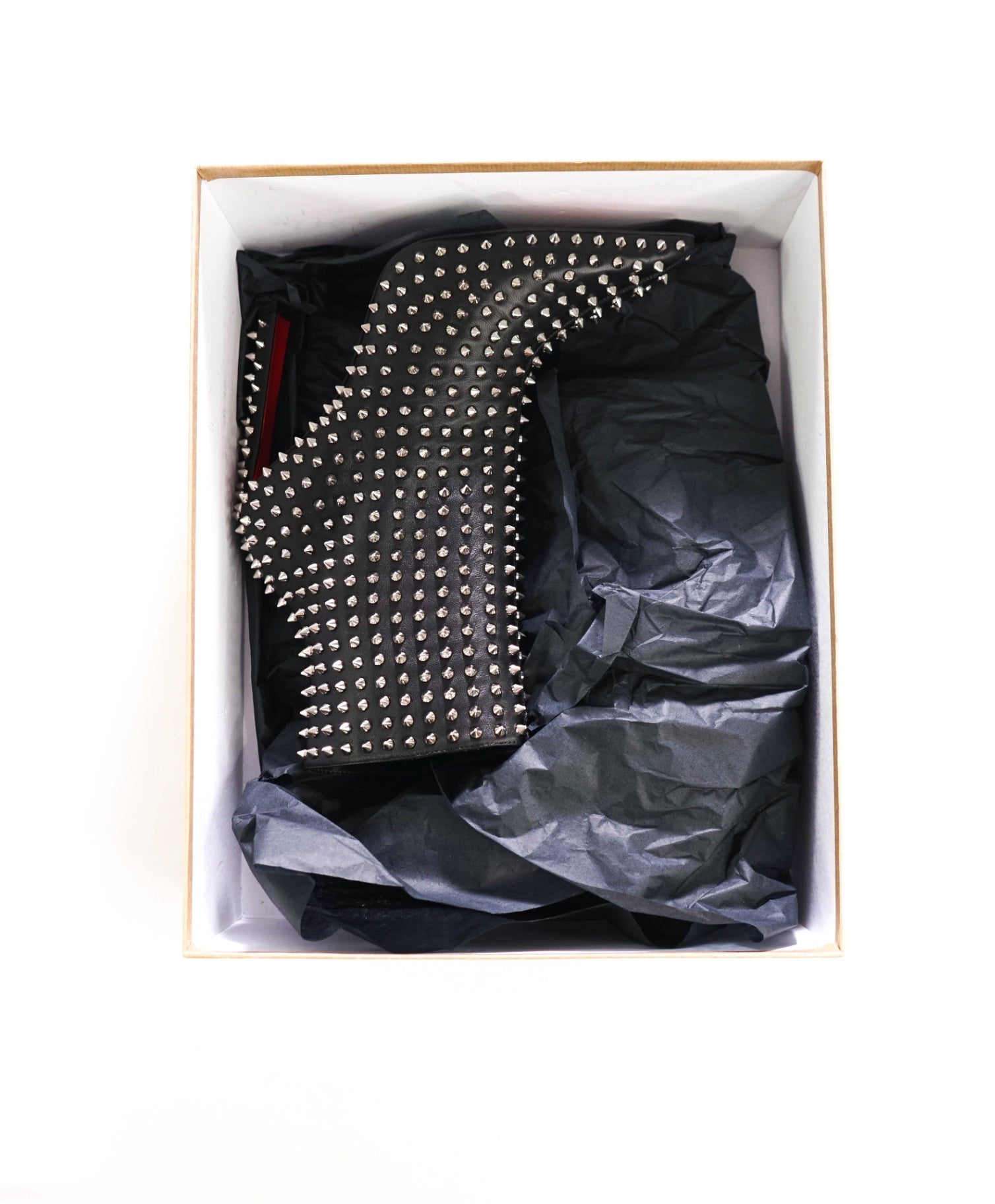$2,395 LOUBOUTIN - Black "CONDORA SPIKES" 100mm Bootie - US 10 (40EU)