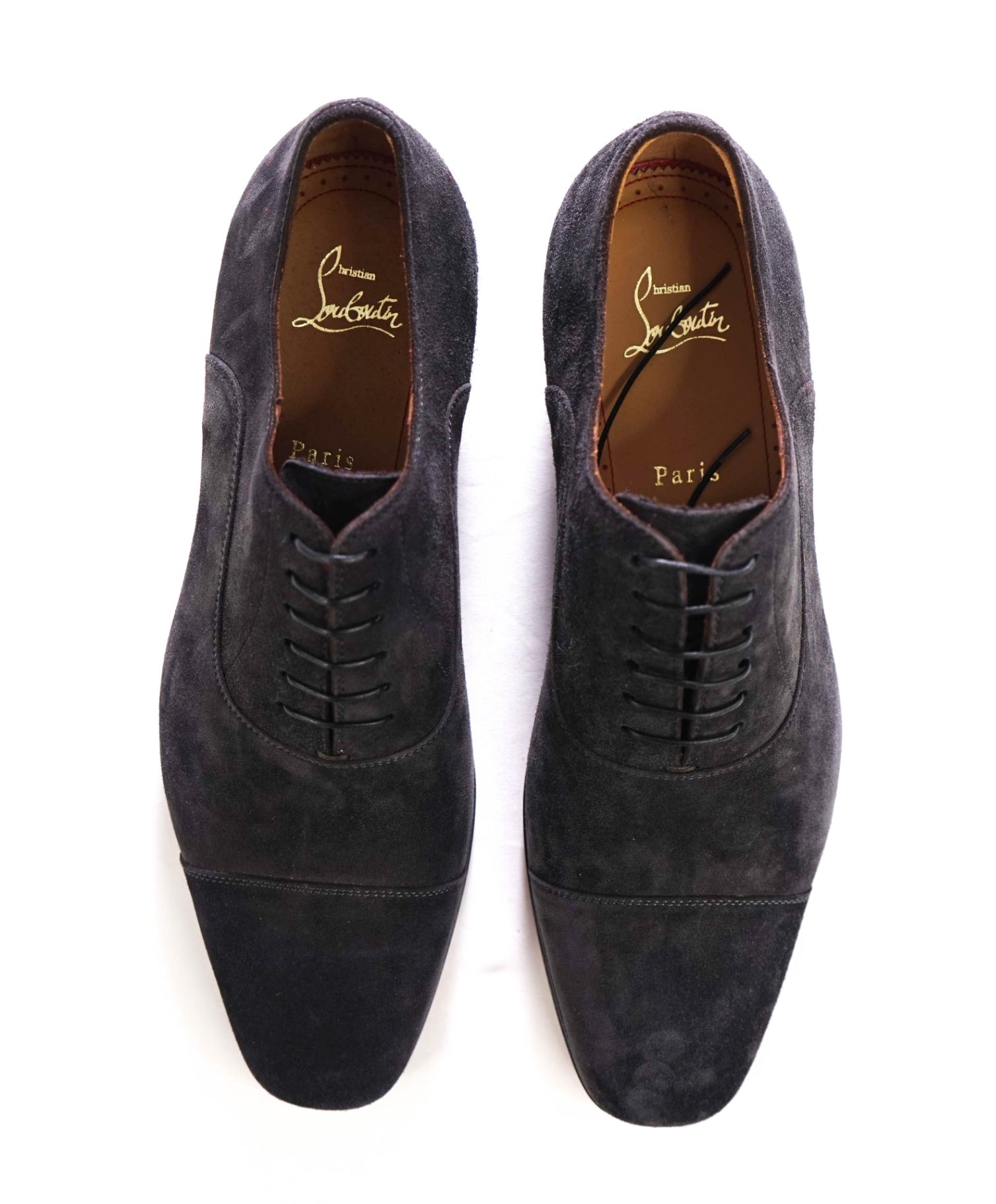 $1,050 LOUBOUTIN - Gray Suede "GREGGO" Oxfords - US 8.5 (41.5EU)