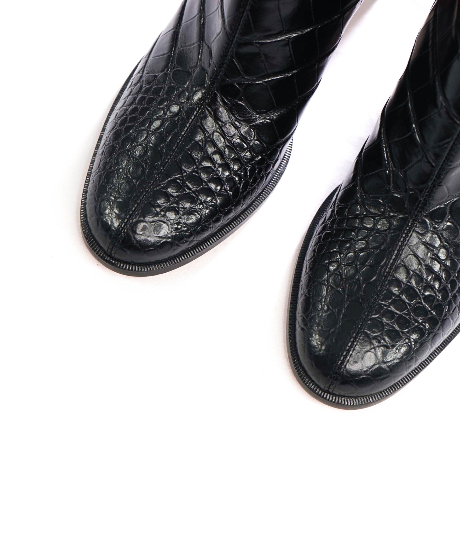 $1,495 LOUBOUTIN - Black Alligator Leather 70mm Chelsea Boots - US 10.5 (40.5EU)