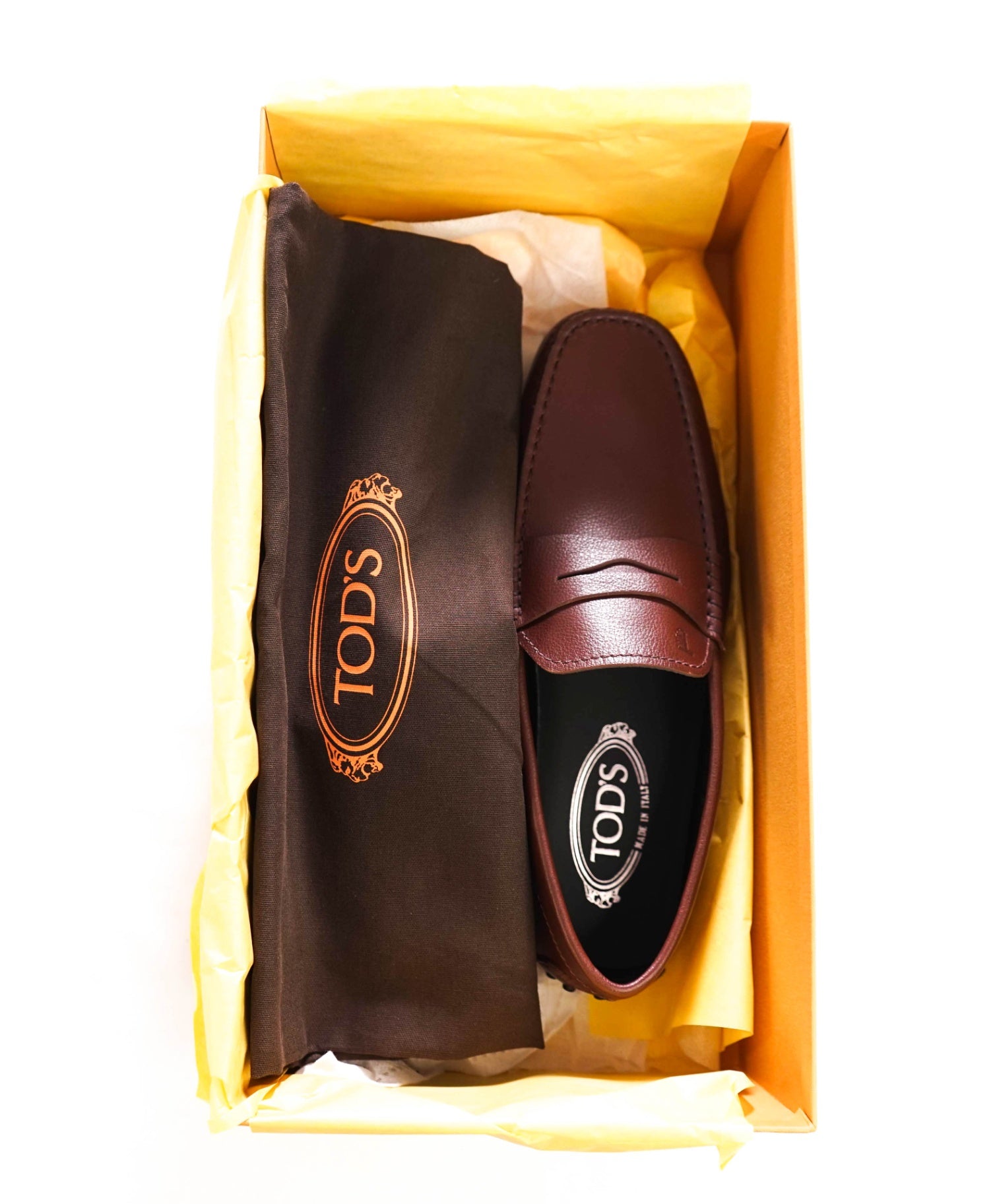 $975 TOD'S - Brown Pebble Leather Driving Loafers - US 7 (6UK)
