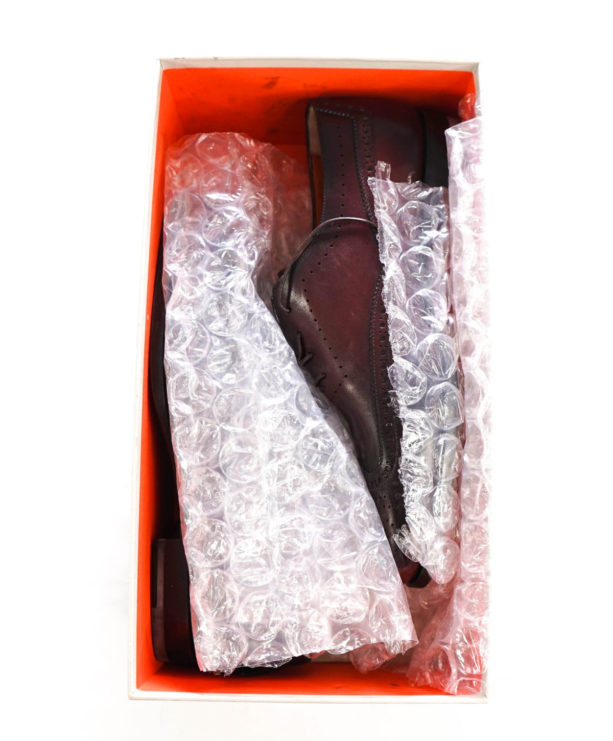 $1,295 SANTONI - Burgundy Leather Wingtip Oxfords - US 9 (8UK)