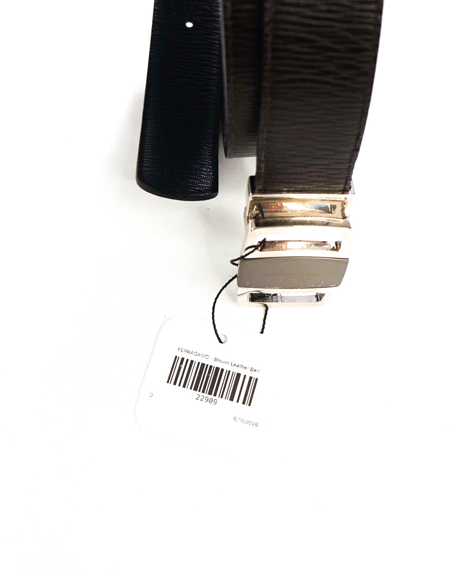 $575 FERRAGAMO - Brown Leather Belt - 33W