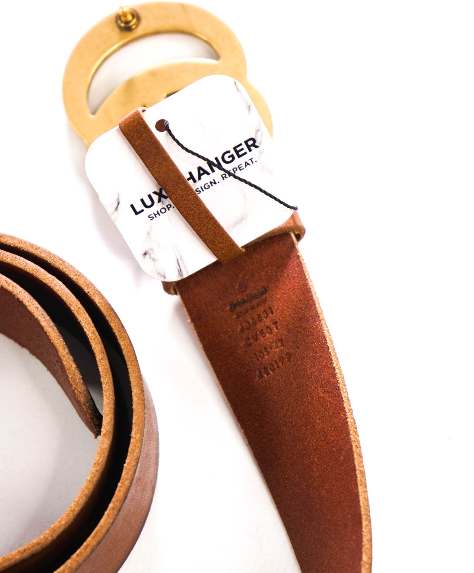 $570 GUCCI - Brown Unfinished Leather "GG Marmont" Wide Belt - 42