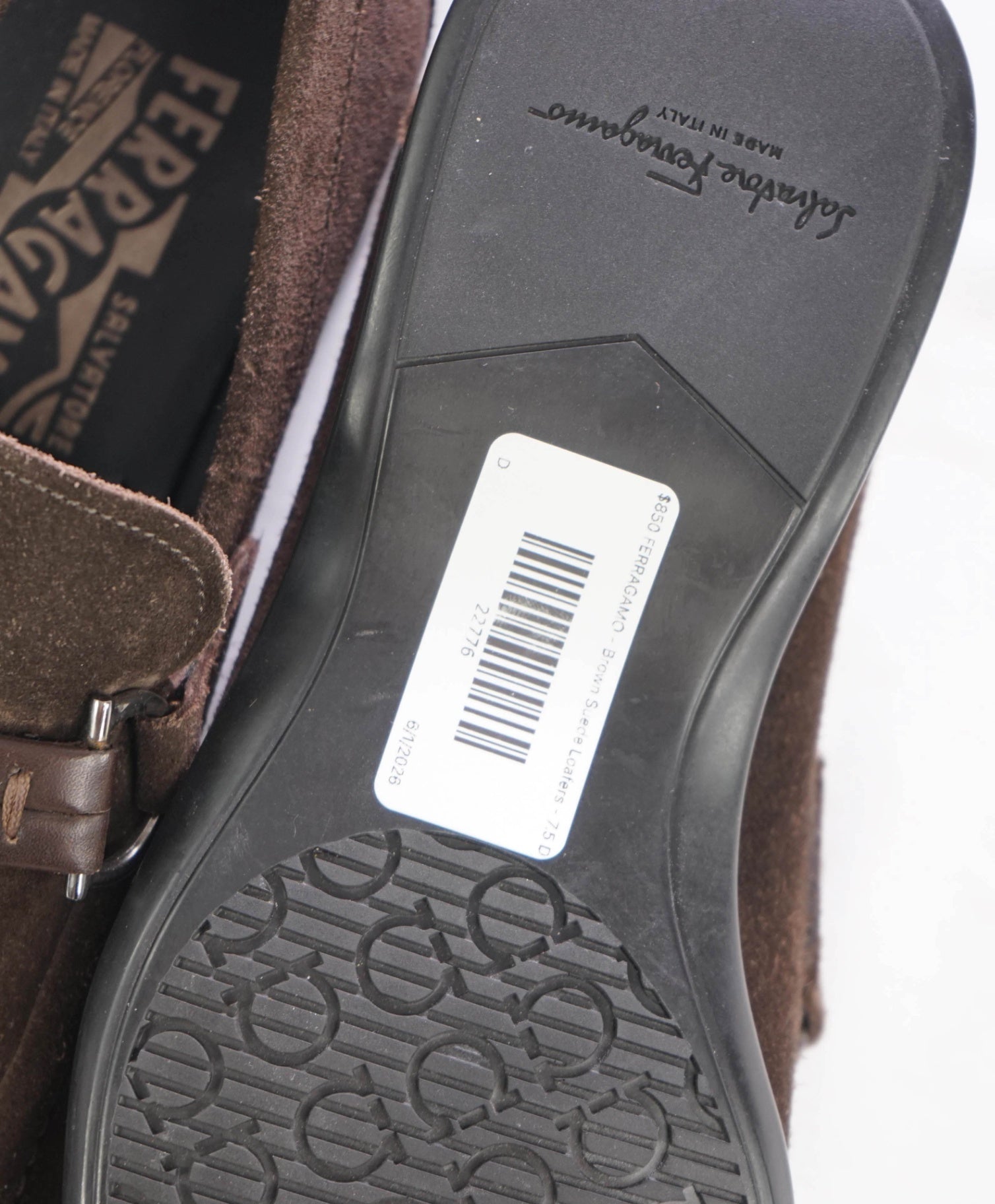 $850 FERRAGAMO - Brown Suede Loafers - 7.5 D