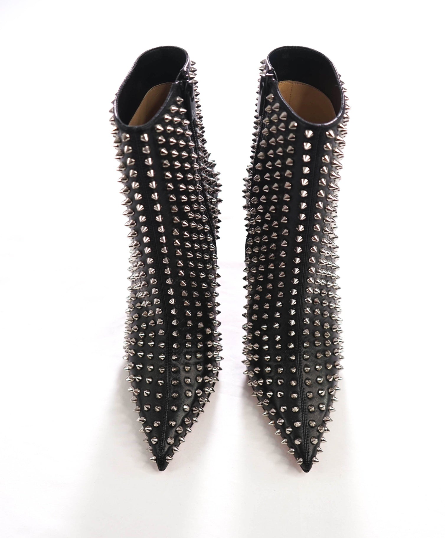 $2,395 LOUBOUTIN - Black "CONDORA SPIKES" 100mm Bootie - US 10 (40EU)