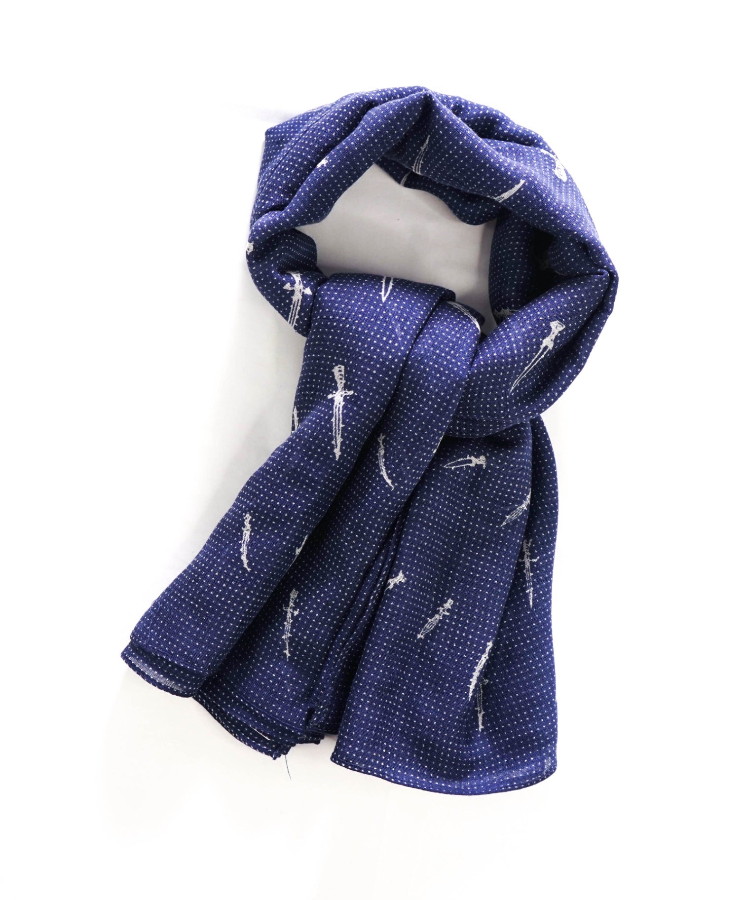 $300 RAG AND BONE - Blue Dagger Print Scarf - 52" x 70.5"