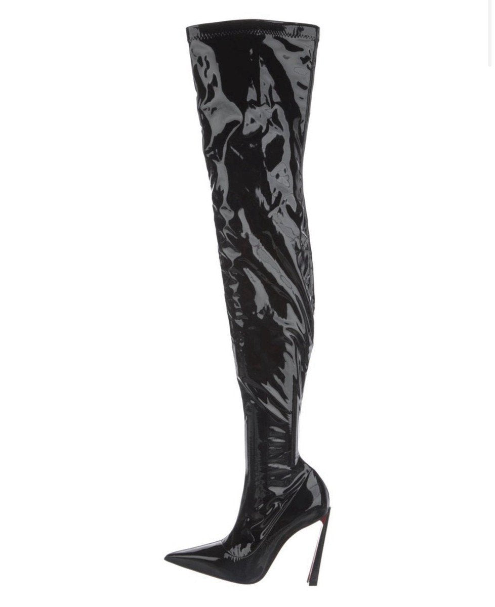 $3,000 LOUBOUTIN - CONDORA Over-Knee 100mm Boots- 36.5EU