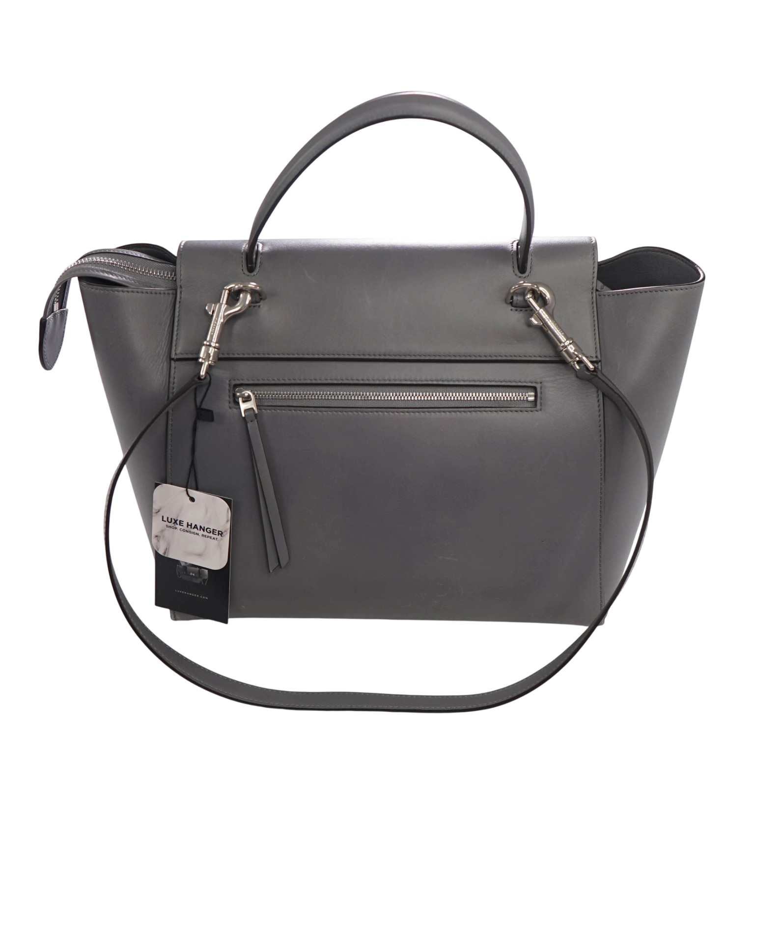 $2,450 CELINE - "THE KNOT" Calfskin Gray Leather Handbag - Mini
