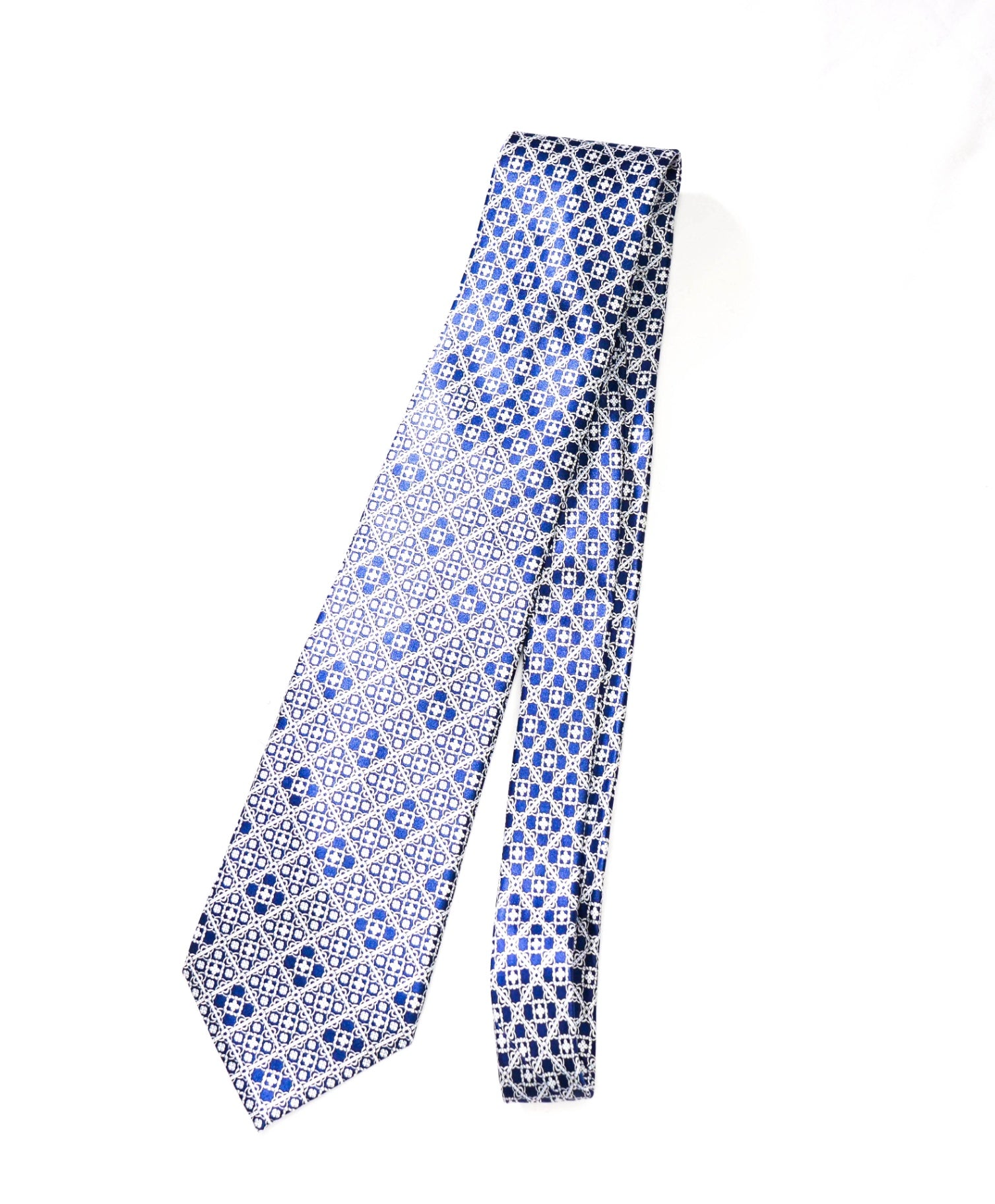 $350 STEFANO RICCI - Gradient Blue/White Pure Silk - 3.5" Tie