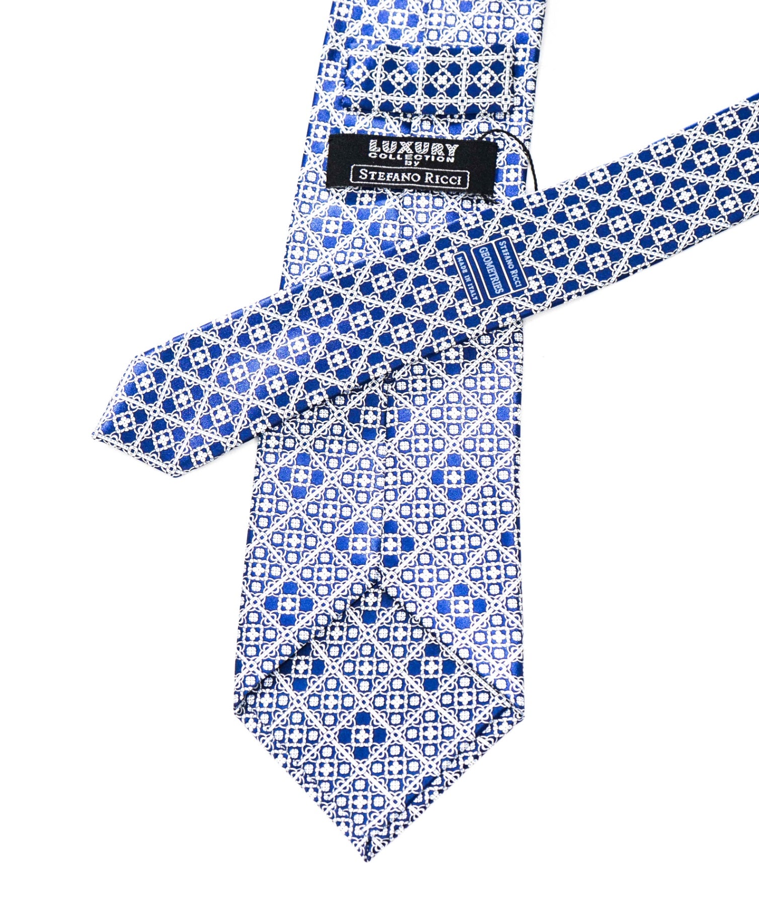 $350 STEFANO RICCI - Gradient Blue/White Pure Silk - 3.5" Tie
