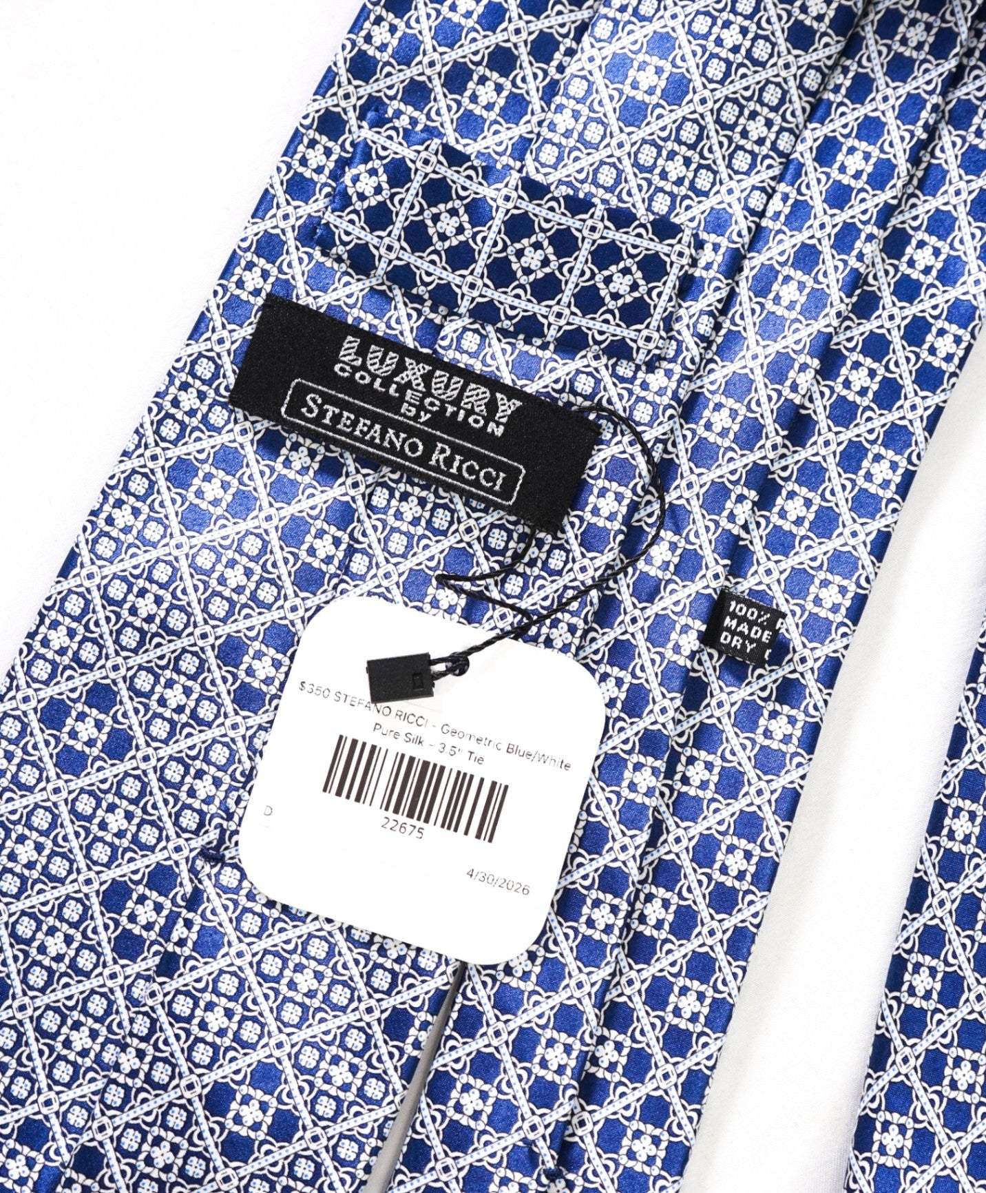 $350 STEFANO RICCI - Gradient Blue/White Pure Silk - 3.5" Tie