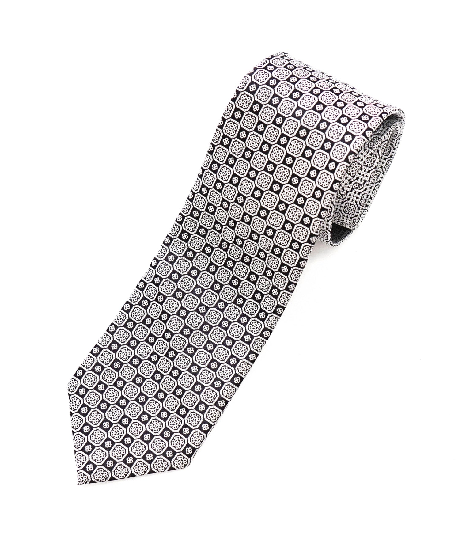 $350 STEFANO RICCI - Gradient Silver/Black Pure Silk - 3.5" Tie