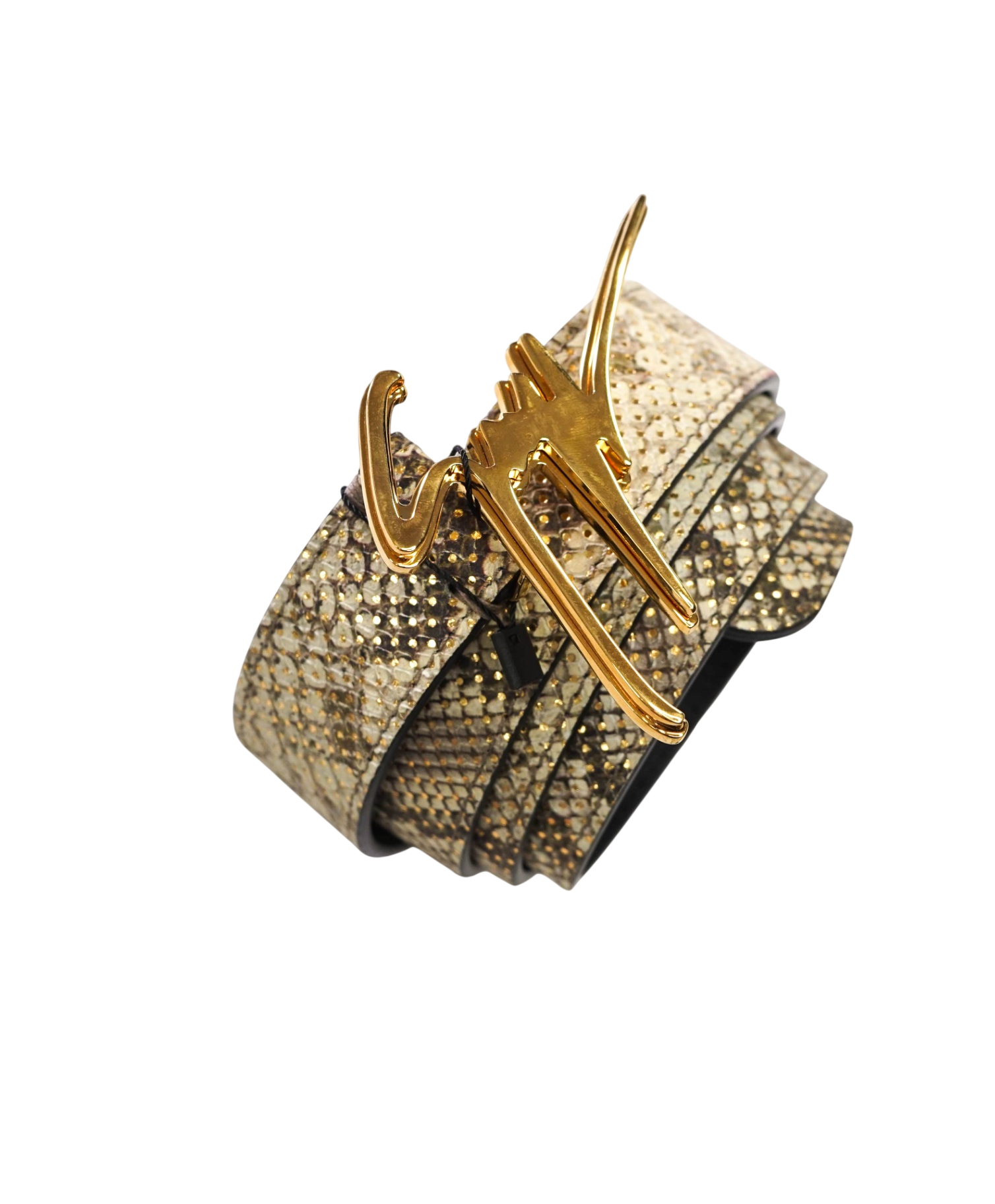 $520 GIUSEPPE ZANOTTI - Snakeskin Embossed Belt - 44W