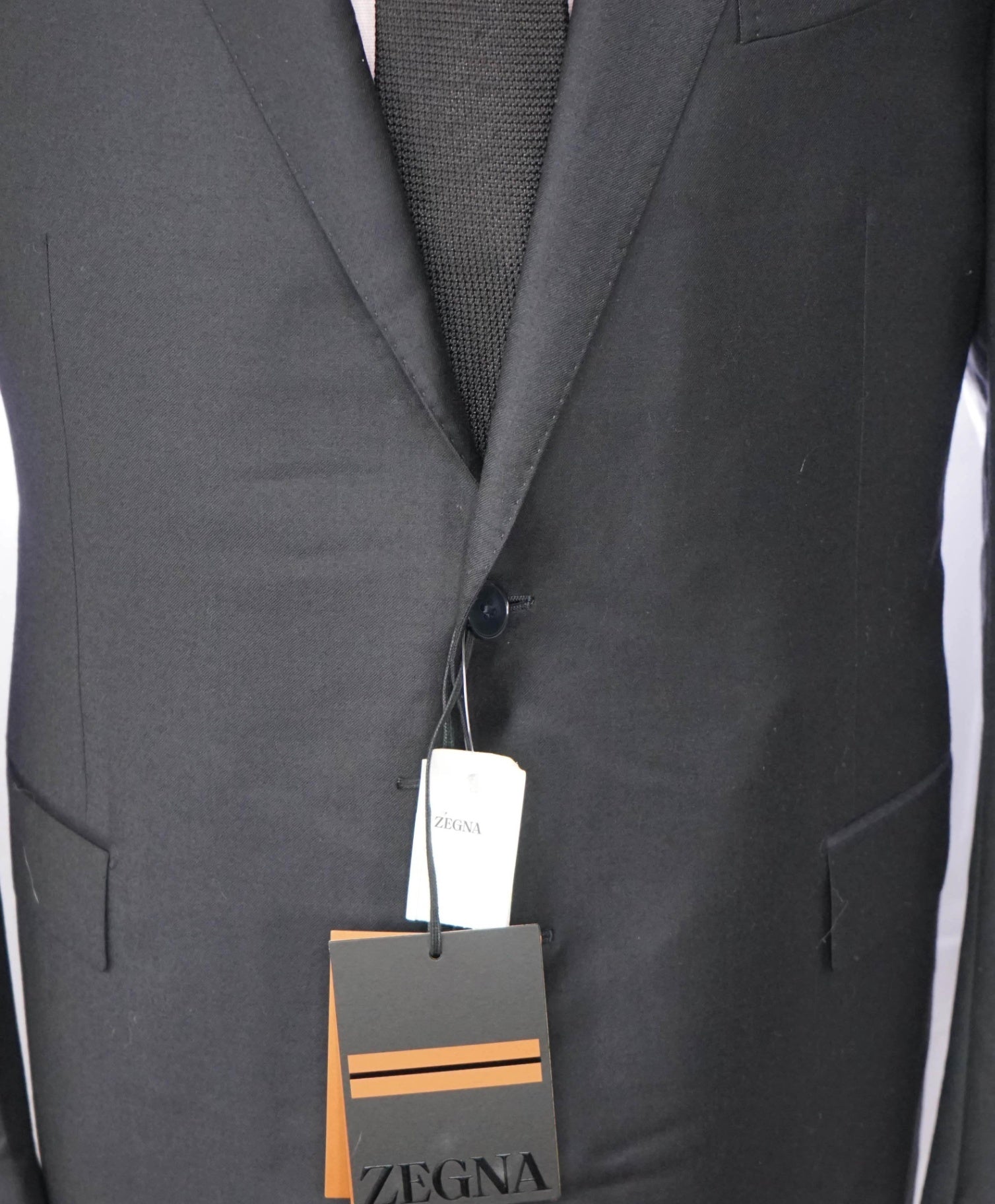 $4,290 ZEGNA - Solid Navy TROFEO Wool Suit - 46R