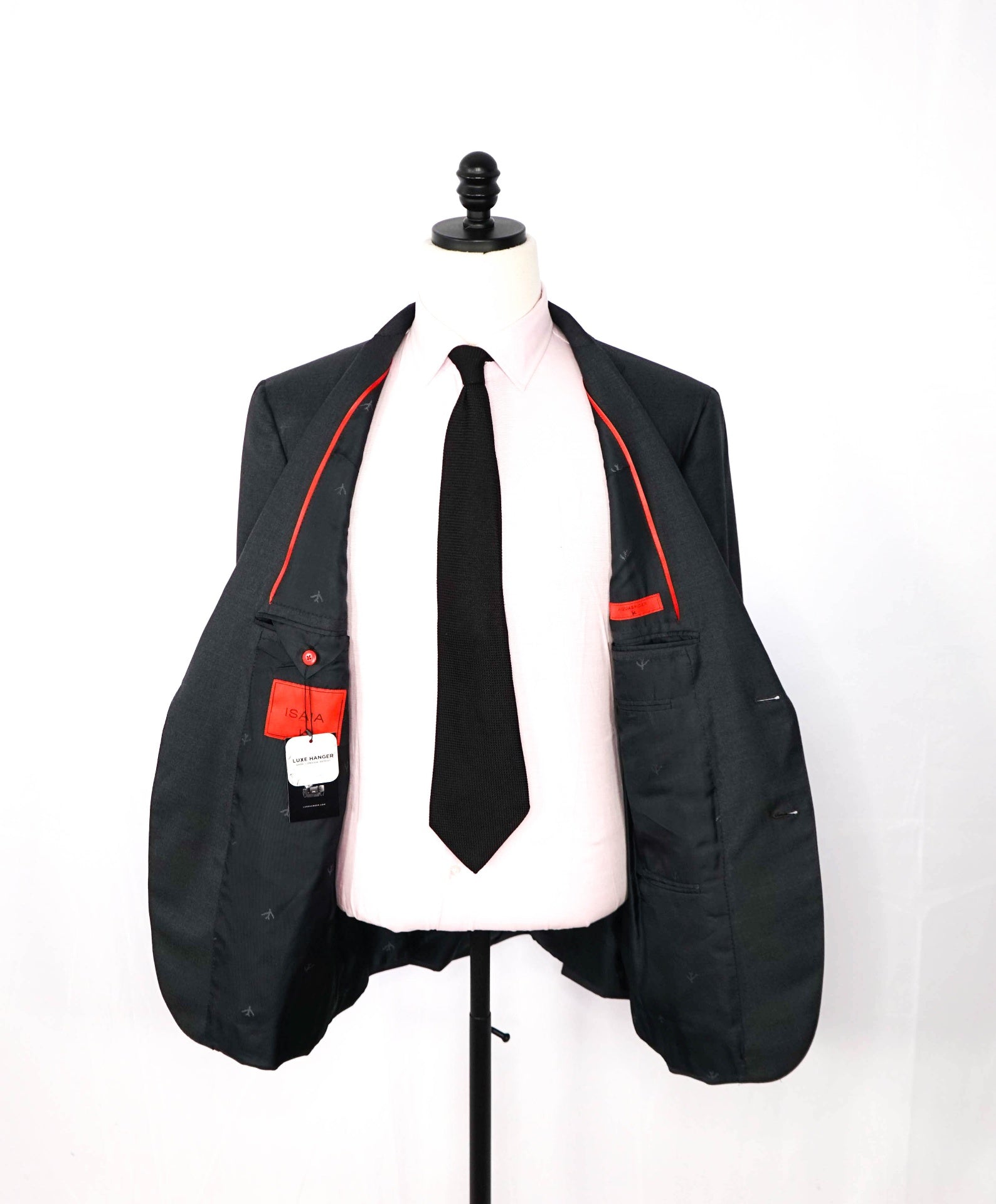$3,995 ISAIA - "AQUASPIDER" Solid Gray Wool Suit - 46R