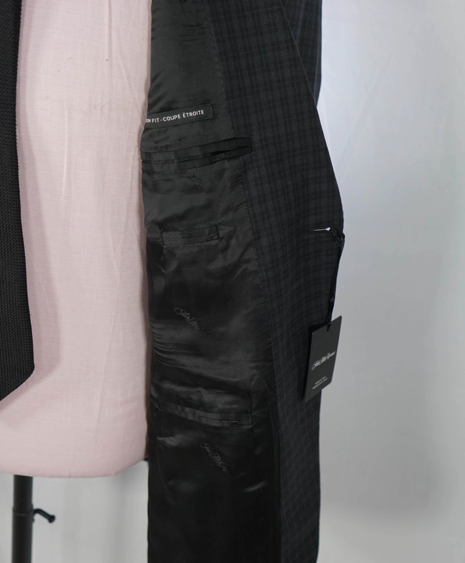 $995 ZEGNA "Traveller" For SFA - Navy Check Wool Suit - 42R