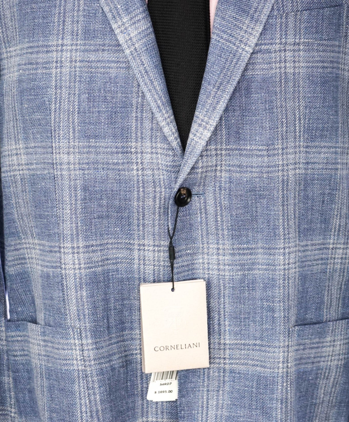$1,995 CORNELIANI - Baby Blue Wool/Linen Coat Insert Blazer - 44R