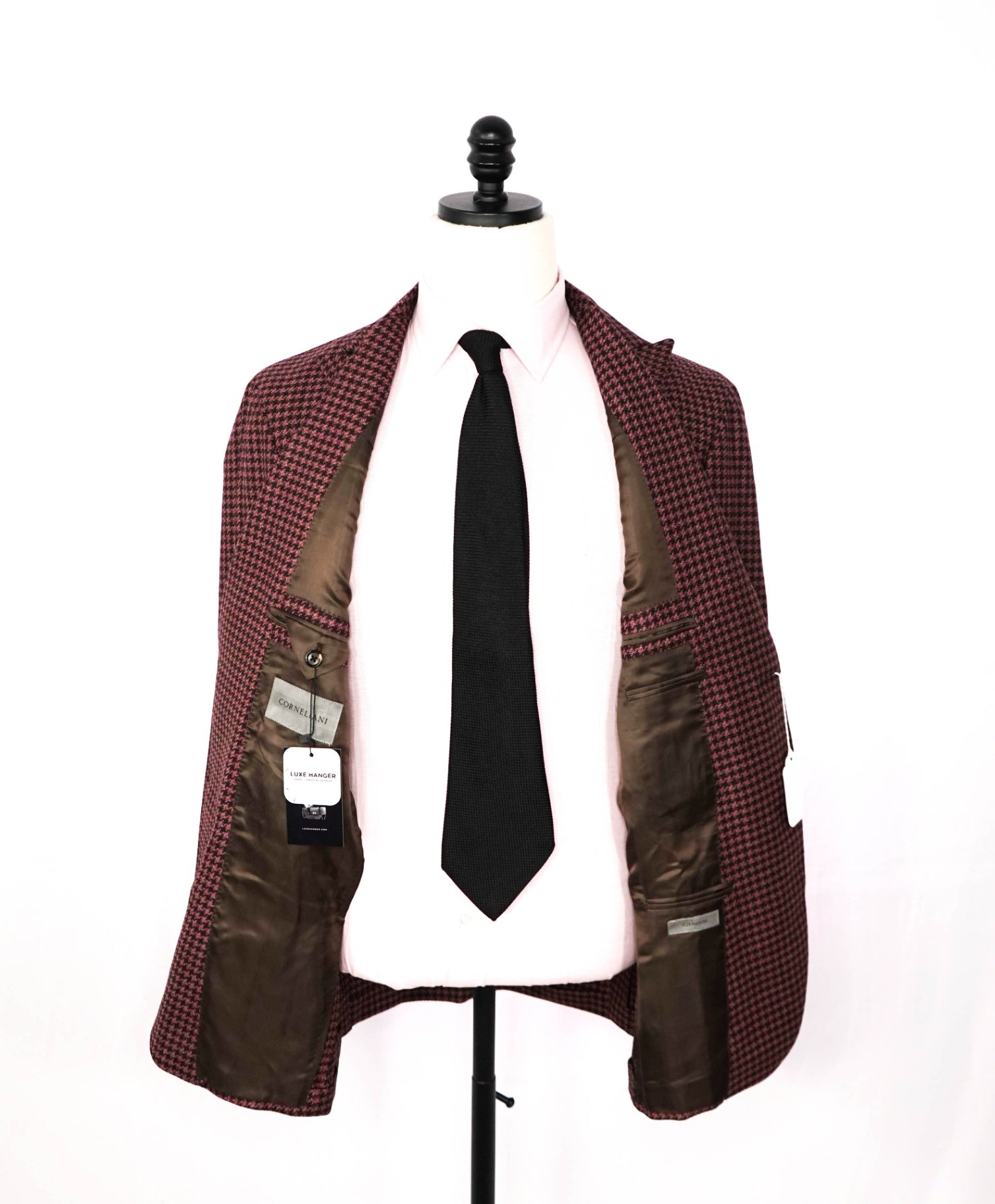 $1,995 CORNELIANI - Pink Houndstooth *17,25 Microns* Blazer - 44R