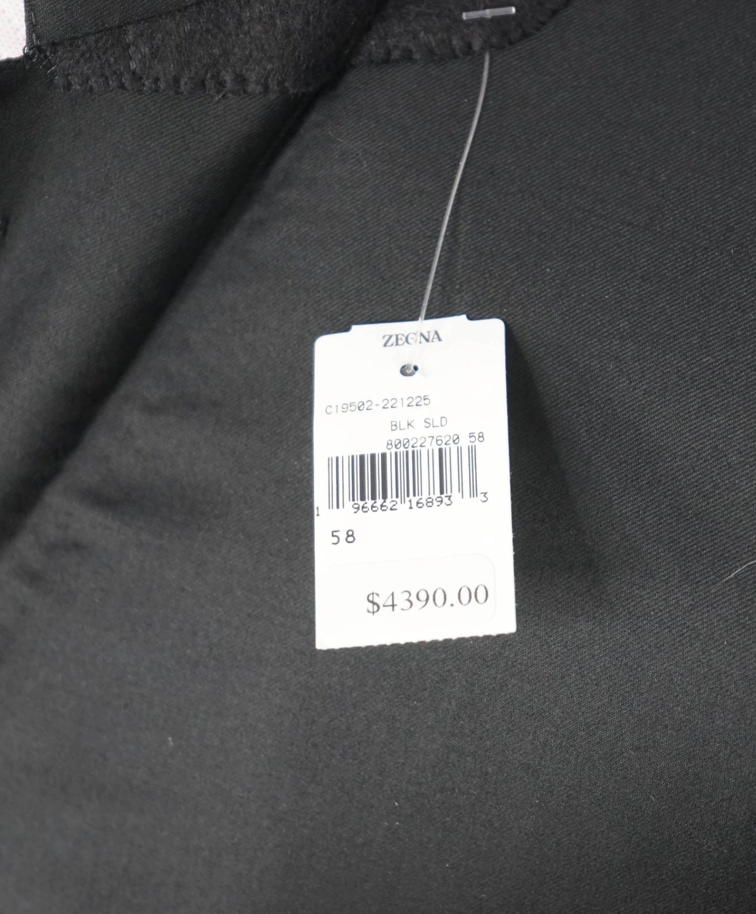 $4,390 ZEGNA - Solid Black TROFEO Wool Suit - 48R