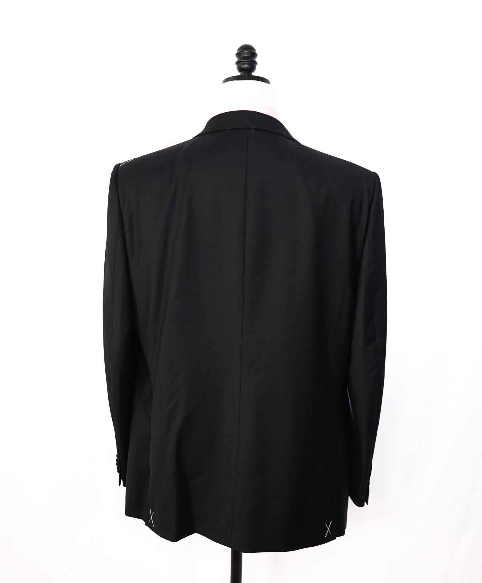 $4,390 ZEGNA - Solid Black TROFEO Wool Suit - 48R