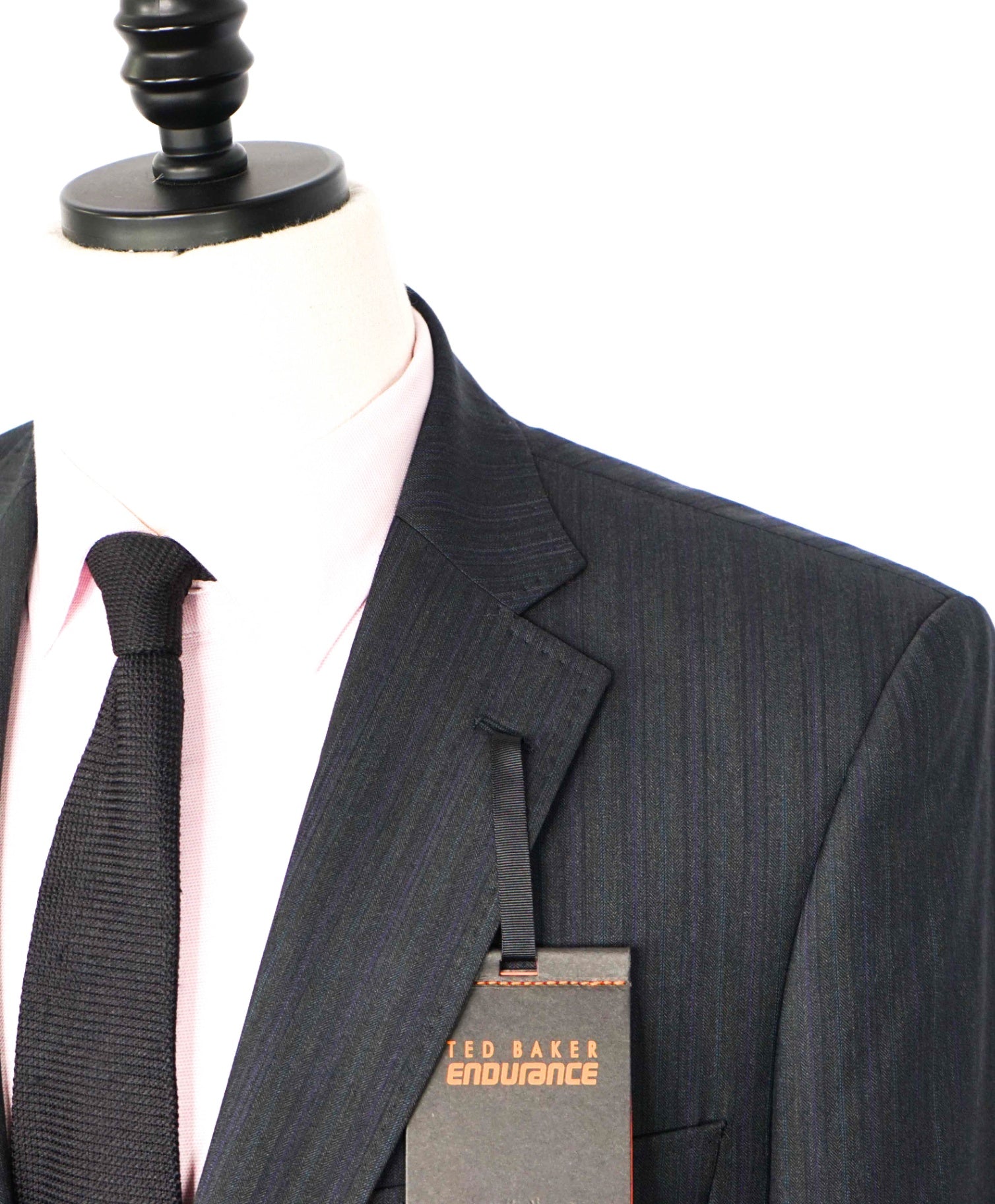$850 TED BAKER - 1-Button Gray Blue/Purple Stripe Wool Suit - 42R