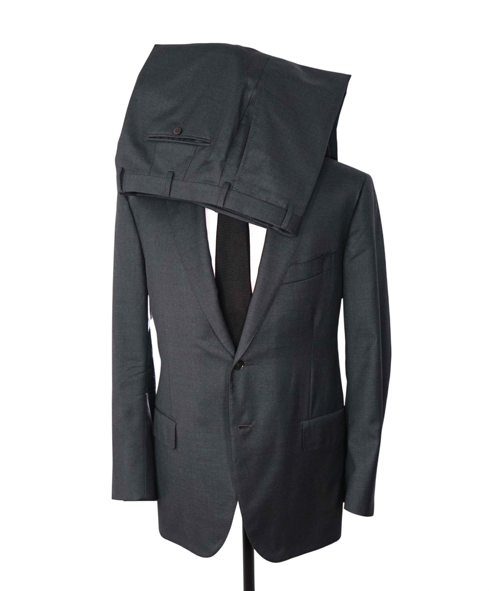 $3,995 ISAIA - "AQUASPIDER" Solid Gray Wool Suit - 46R