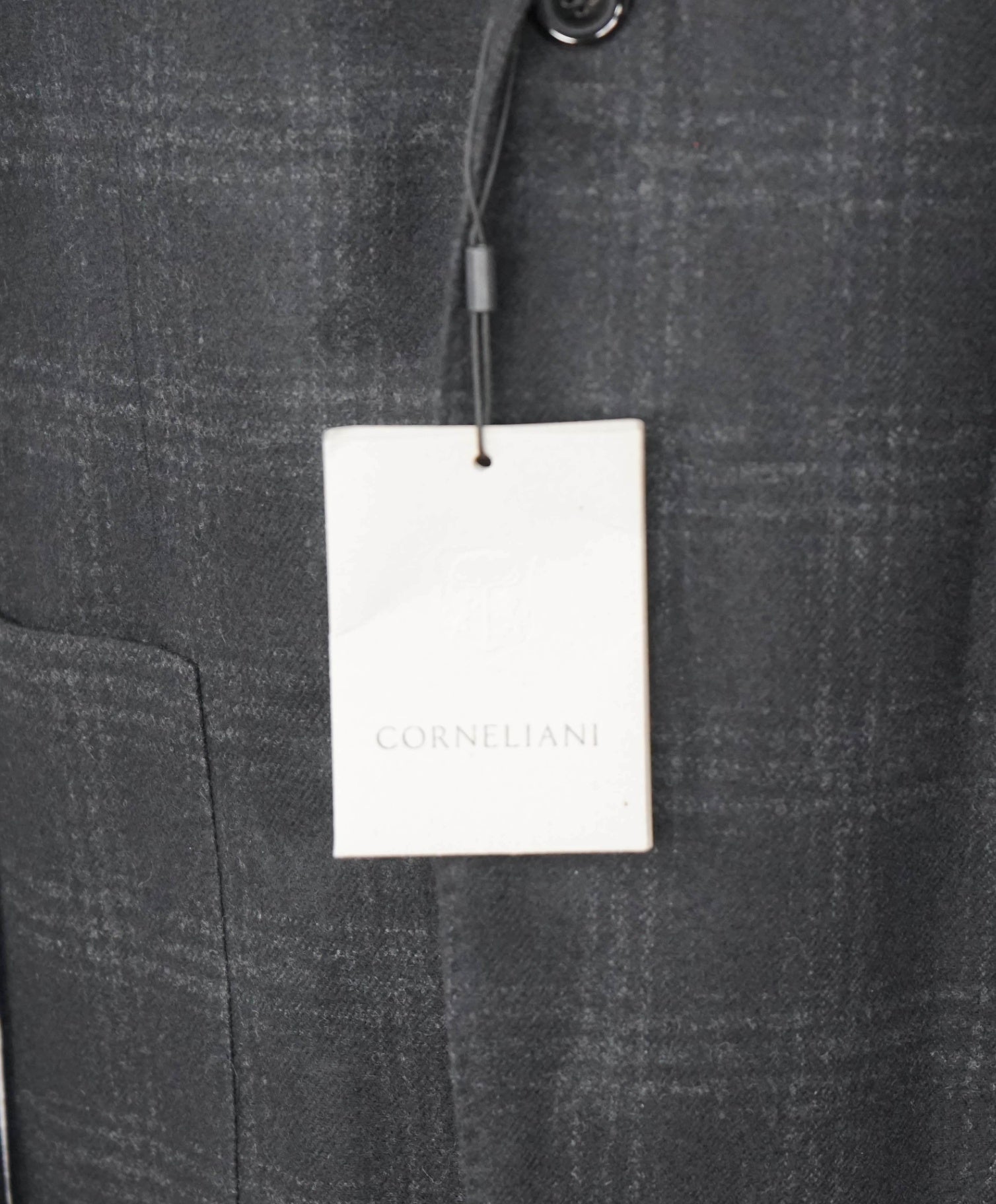$1,995 CORNELIANI - Black Plaid Wool/Cashmere Blazer - 44R