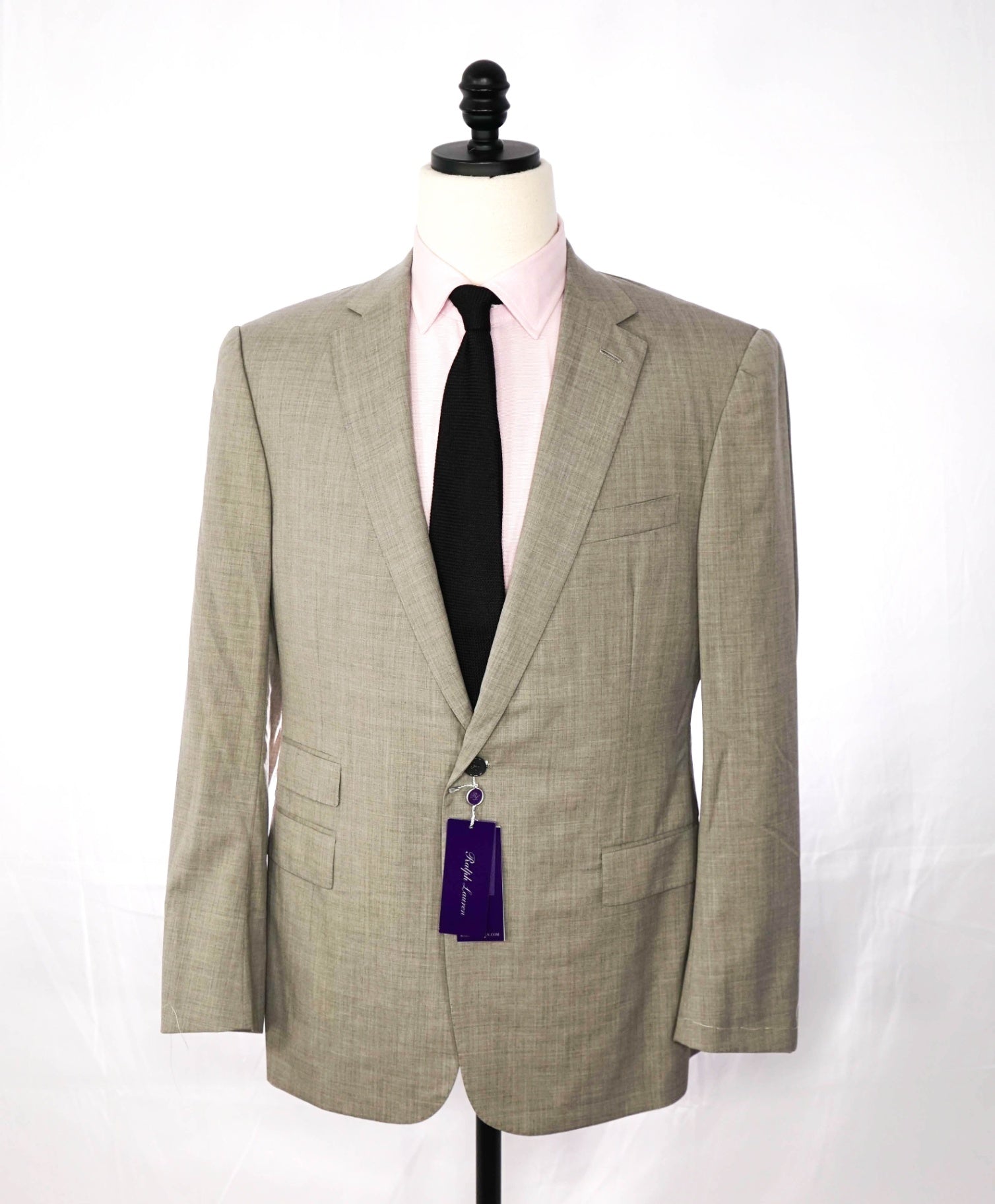 $2,995 RALPH LAUREN PURPLE LABEL - Light Gray Wool Suit - 42R