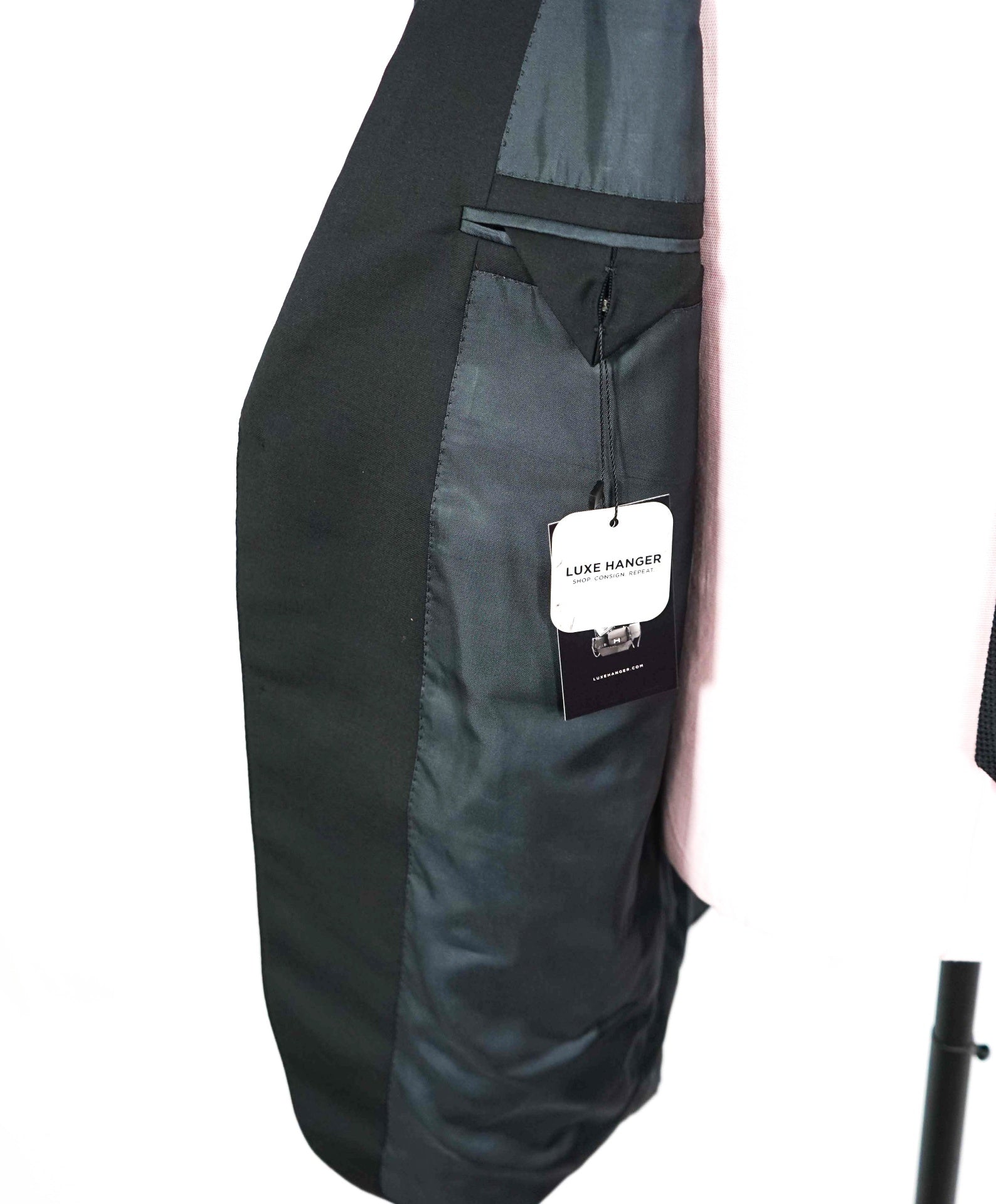 $4,390 ZEGNA - Solid Black TROFEO Wool Suit - 48R