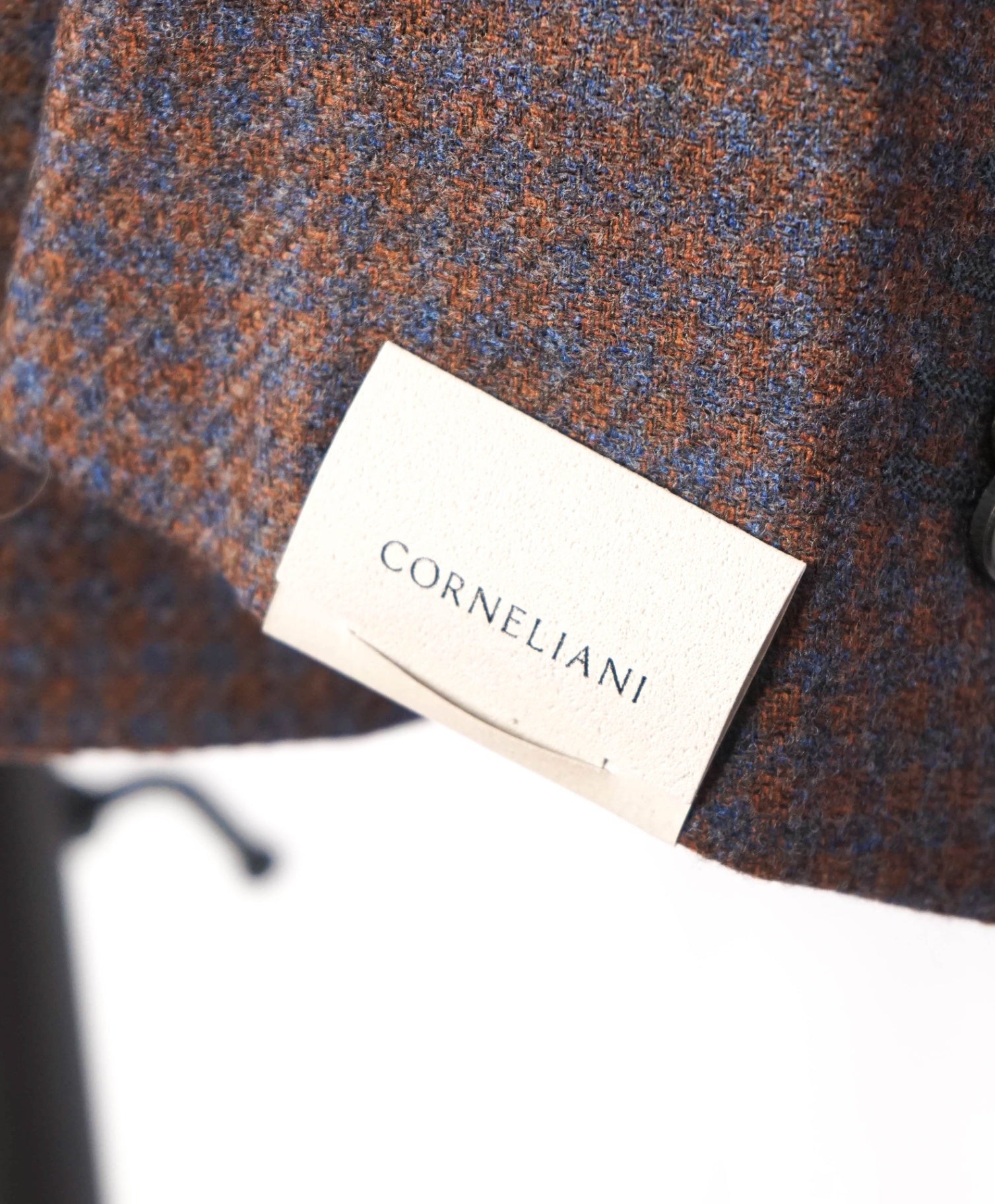 $1,995 CORNELIANI - Red/Navy Gingham Cashmere Blazer - 38R