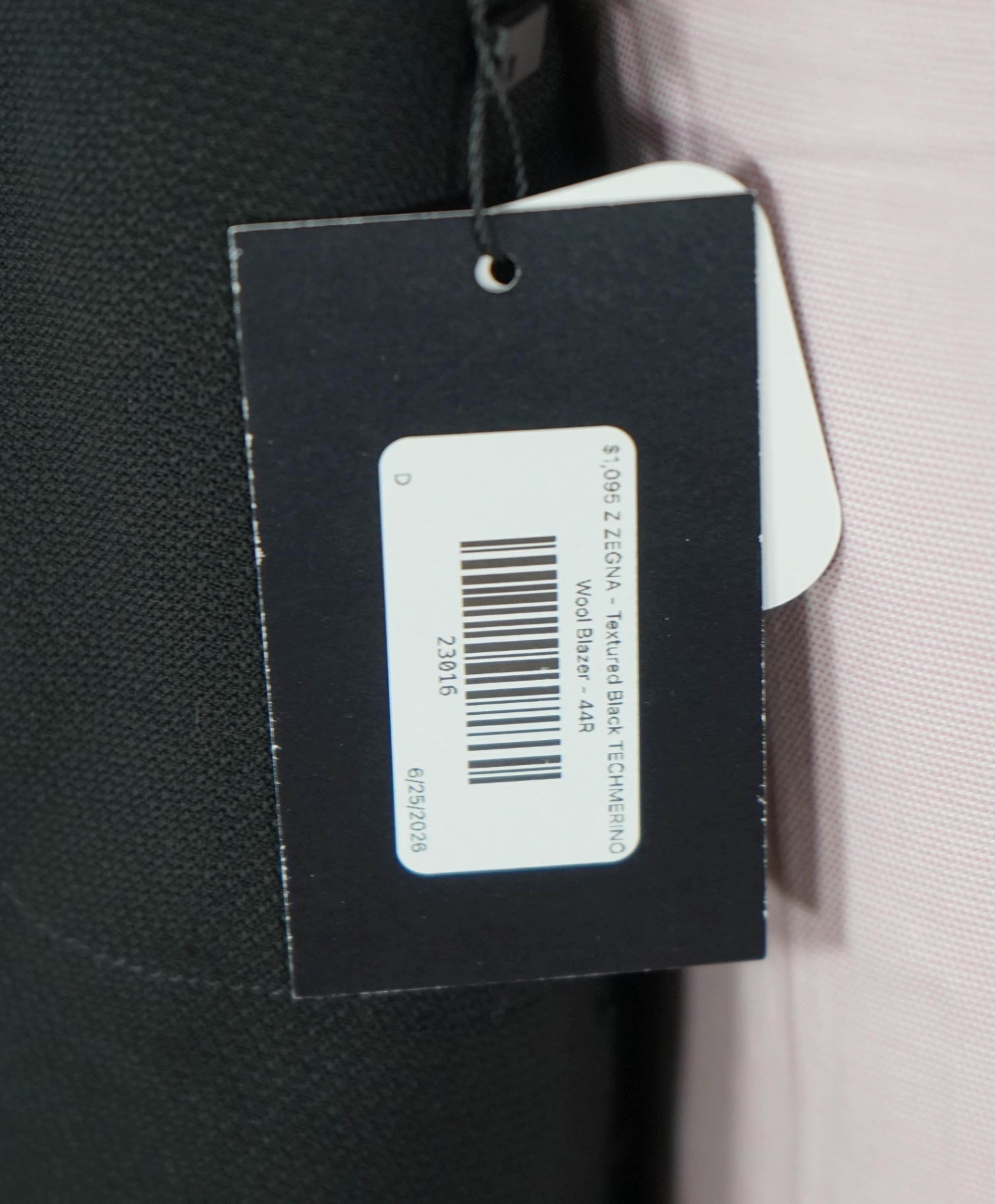 $1,635 Z ZEGNA - Textured Black TECHMERINO Wool Blazer - 44R