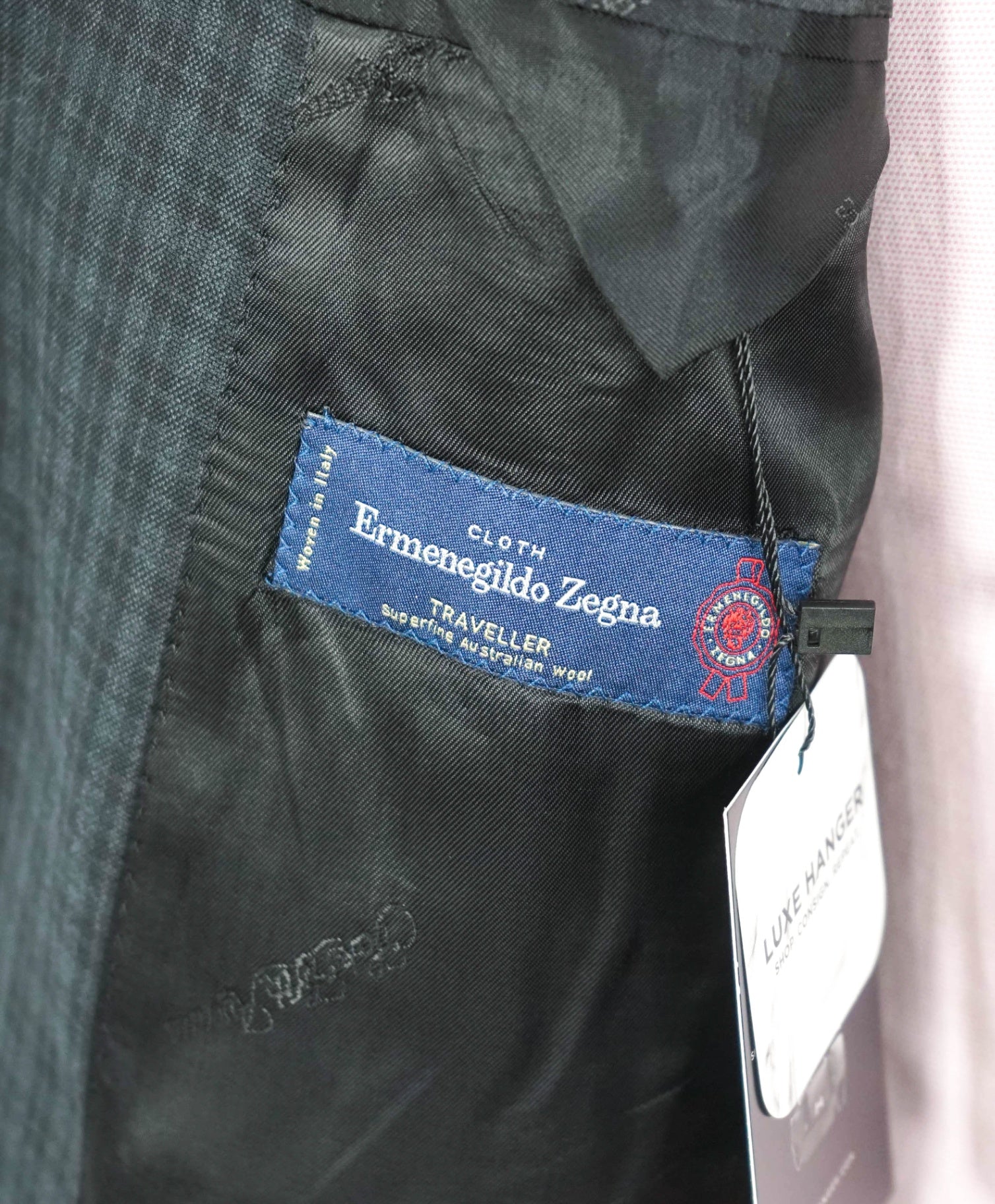 $995 ZEGNA "Traveller" For SFA - Navy Check Wool Suit - 42R