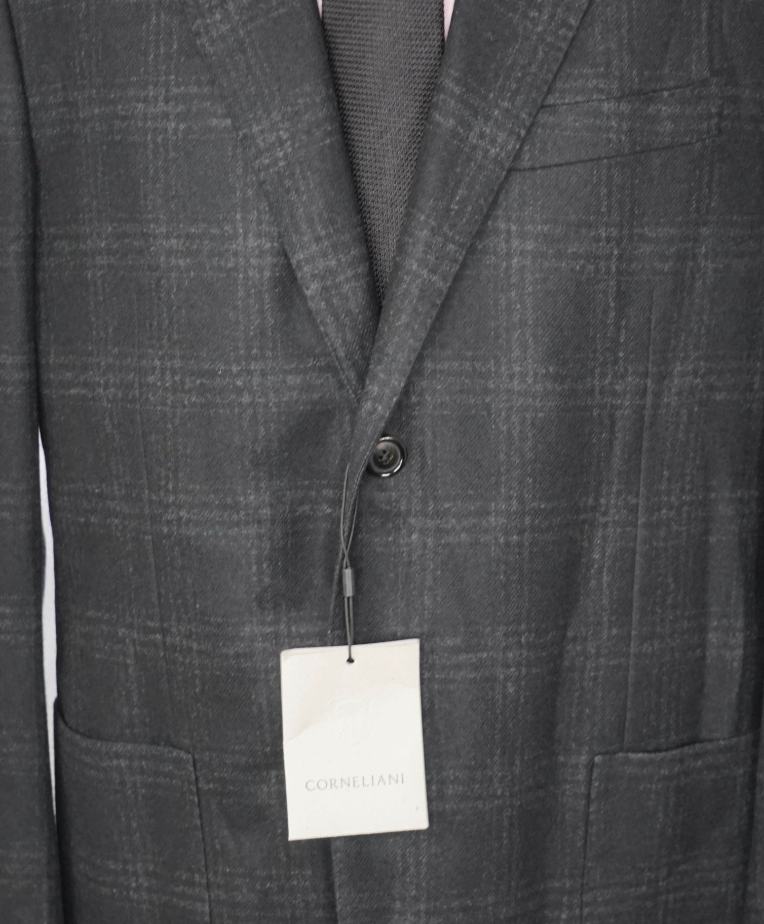 $1,995 CORNELIANI - Black Plaid Wool/Cashmere Blazer - 44R