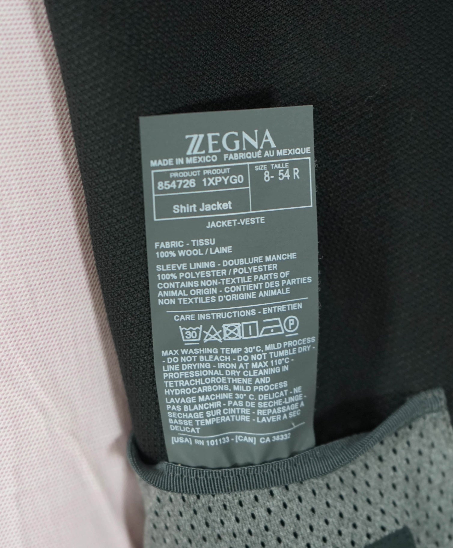 $1,635 Z ZEGNA - Textured Black TECHMERINO Wool Blazer - 44R