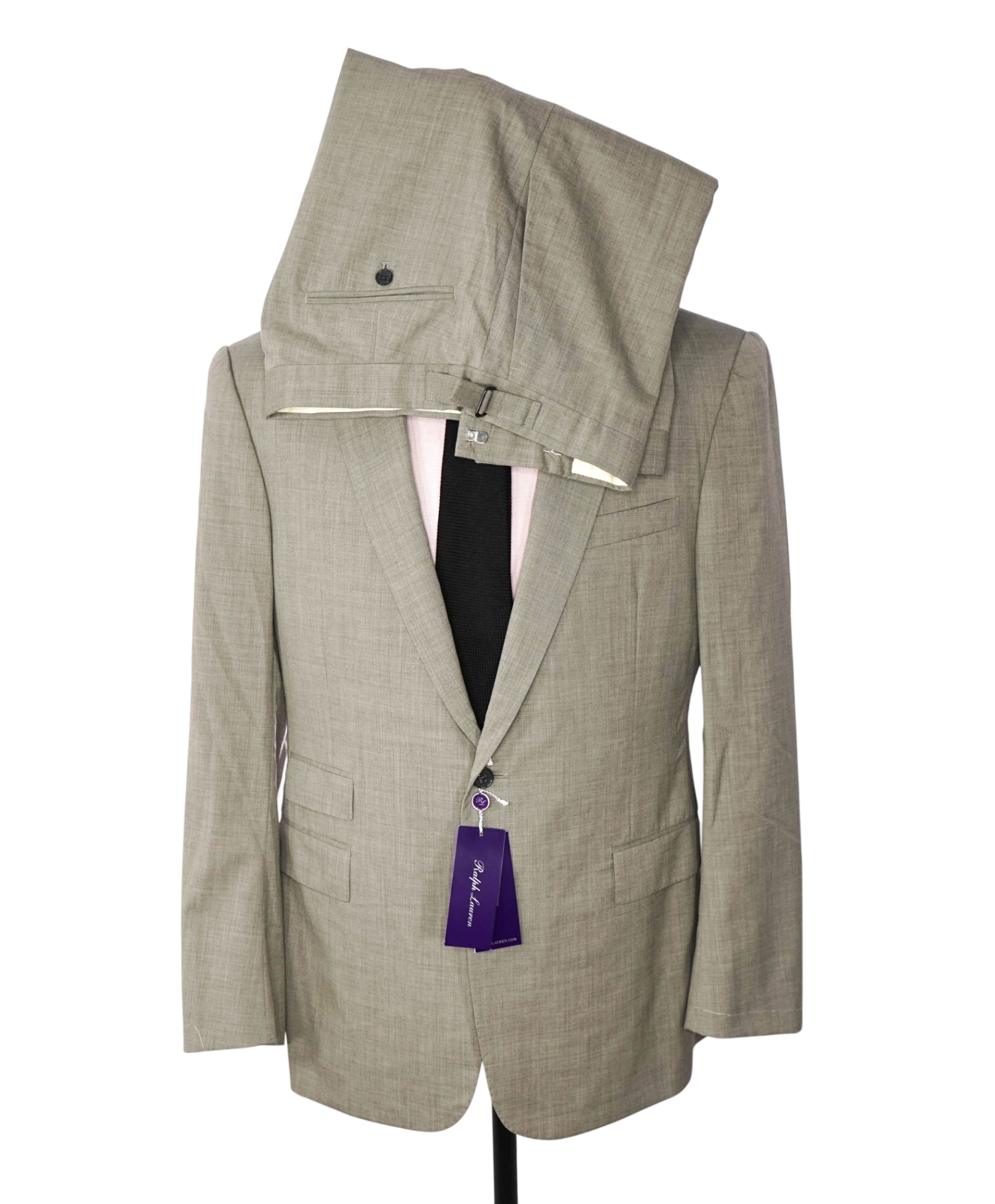 $2,995 RALPH LAUREN PURPLE LABEL - Light Gray Wool Suit - 42R