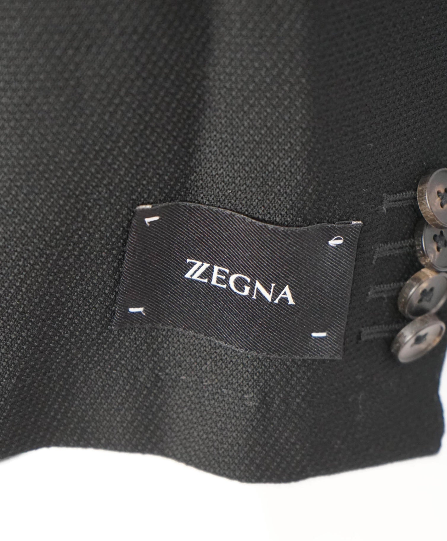 $1,635 Z ZEGNA - Textured Black TECHMERINO Wool Blazer - 44R