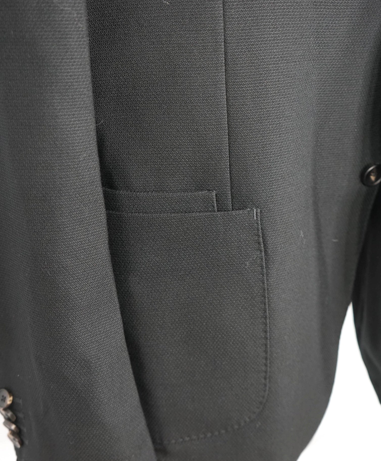 $1,635 Z ZEGNA - Textured Black TECHMERINO Wool Blazer - 44R