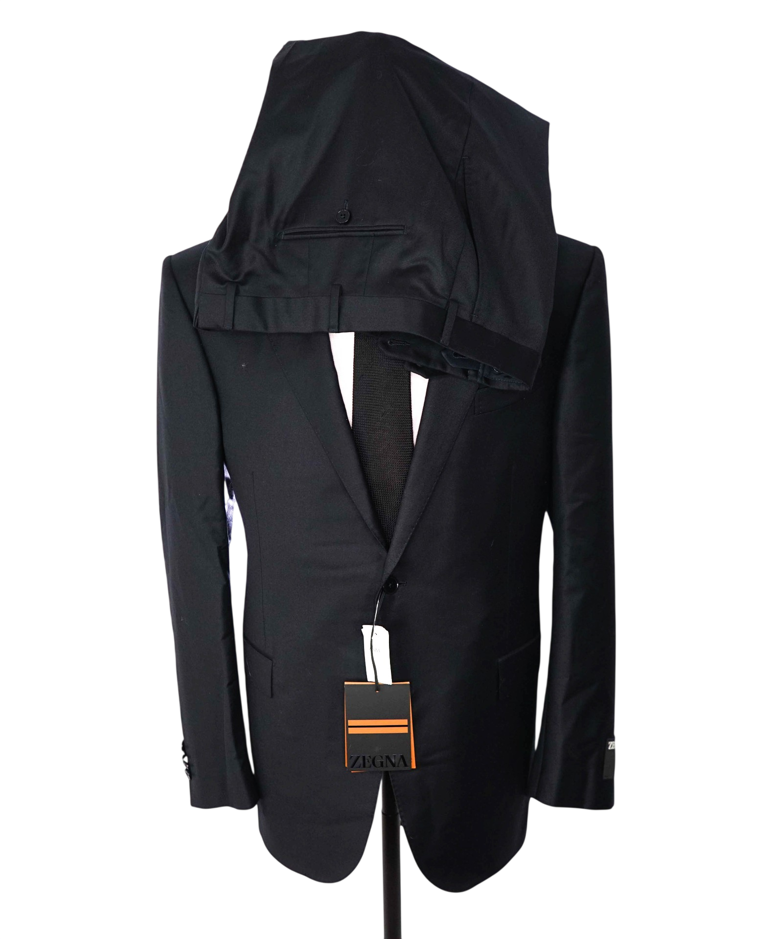 $4,290 ZEGNA - Solid Navy TROFEO Wool Suit - 46R