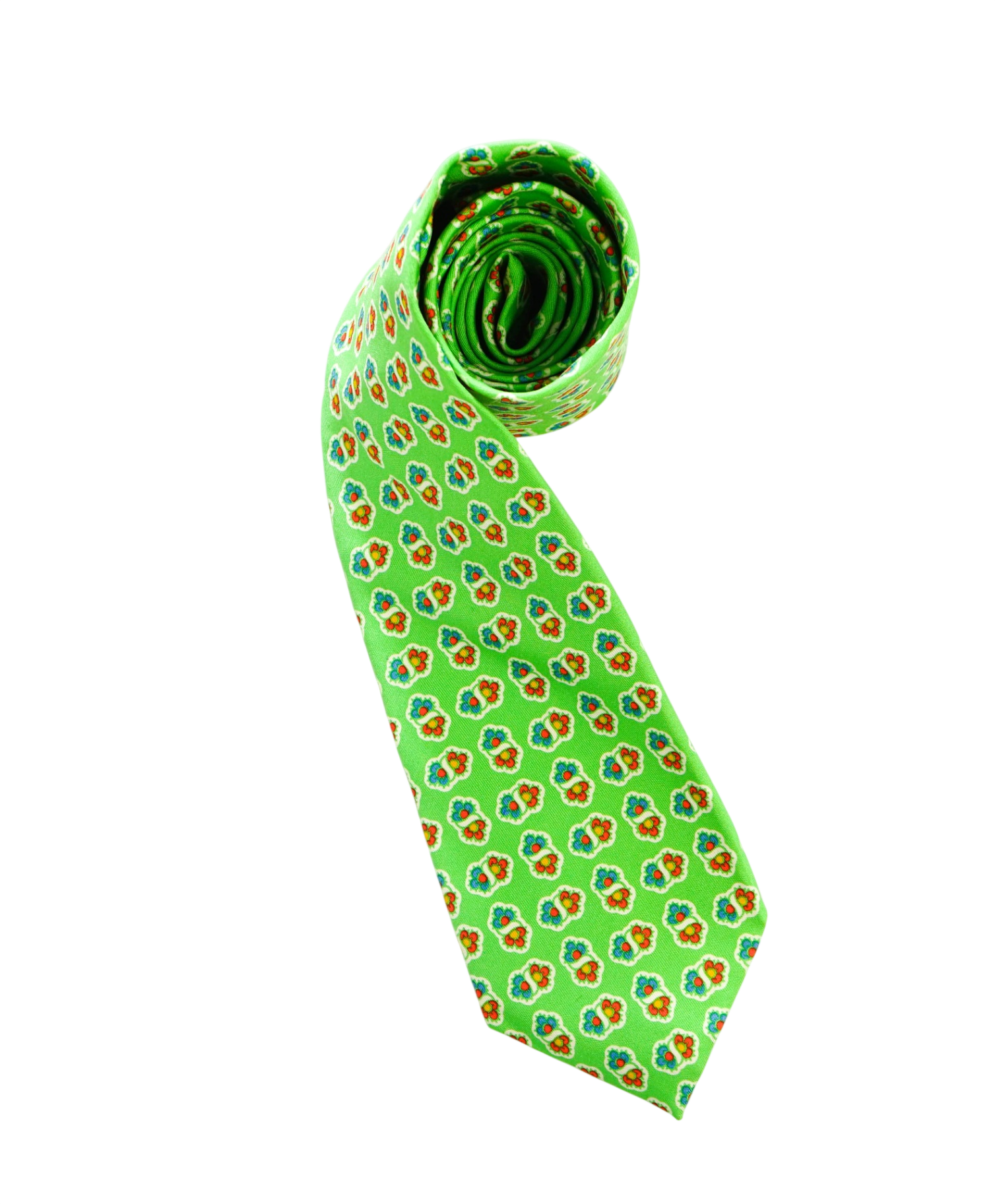 $275 DRAKE'S - Green Medallion Silk - 3" Tie