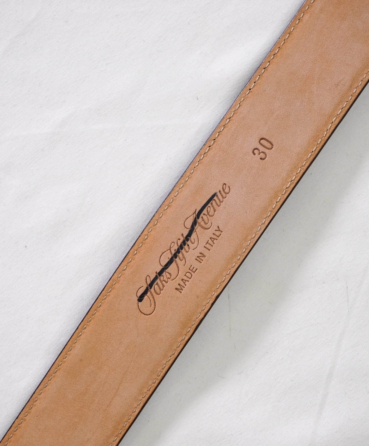 $160 SAKS FIFTH AVENUE - Brown Leather Belt - 30